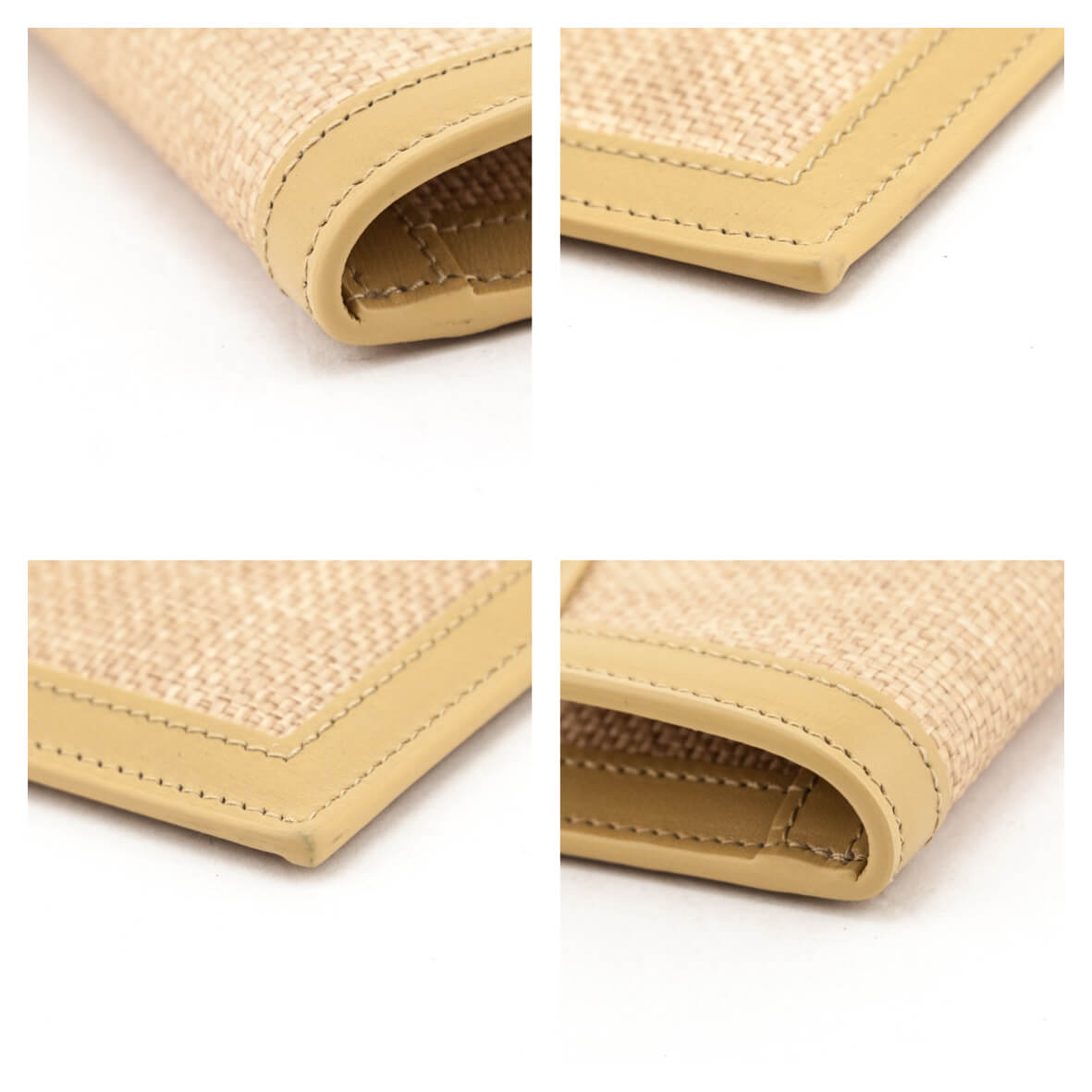 Saint Laurent Natural Hay Blush Raffia Uptown Pouch - Love that Bag etc - Preowned Authentic Designer Handbags Preloved Fashions
