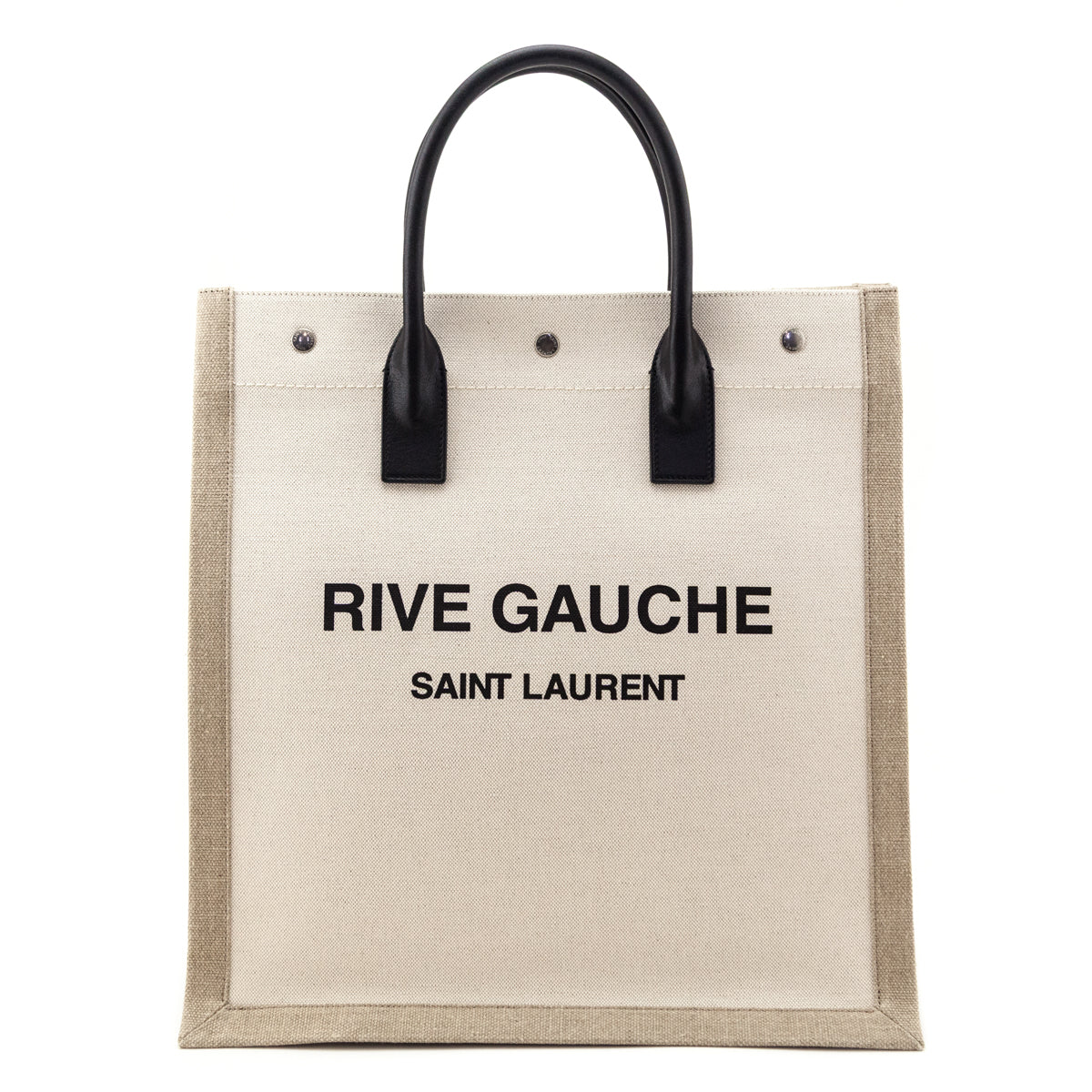 Saint Laurent Natural Linen Calfskin Rive Gauche North South Tote - Love that Bag etc - Preowned Authentic Designer Handbags Preloved Fashions