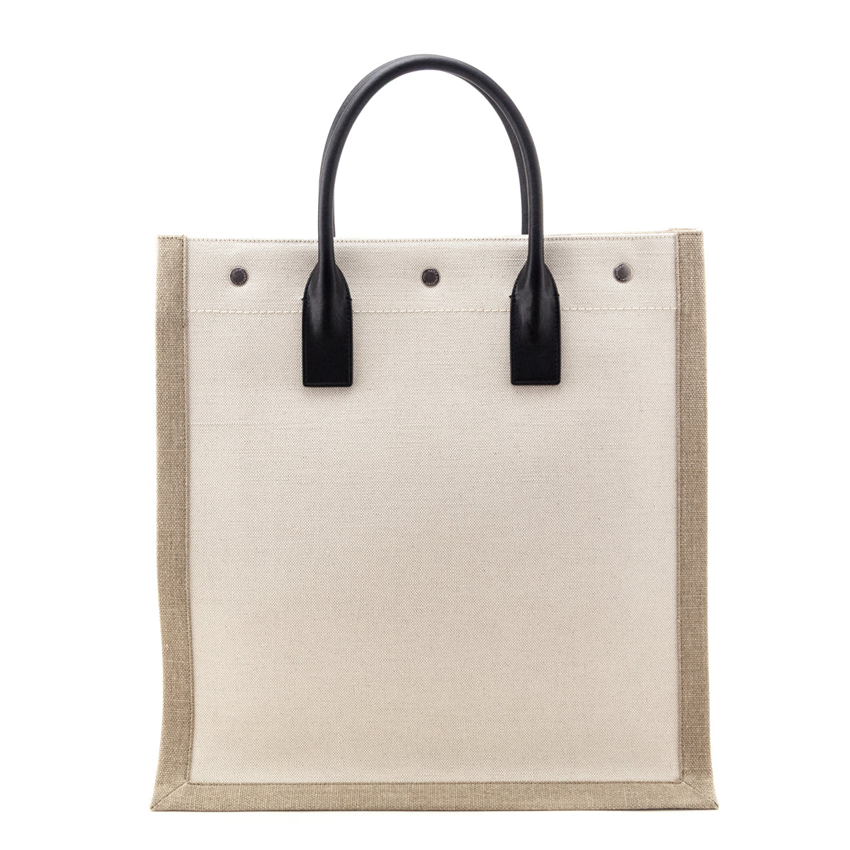 Saint Laurent Natural Linen Calfskin Rive Gauche North South Tote - Love that Bag etc - Preowned Authentic Designer Handbags Preloved Fashions