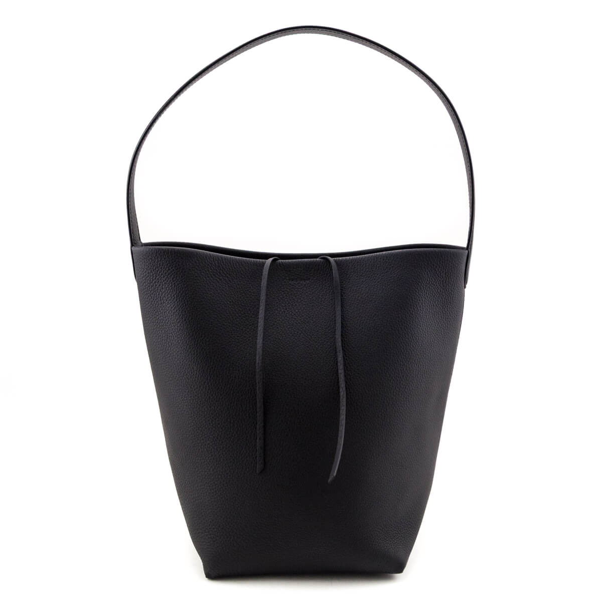 The Row Black Grained Calfskin Medium N/S Park Tote - Love that Bag etc - Preowned Authentic Designer Handbags Preloved Fashions