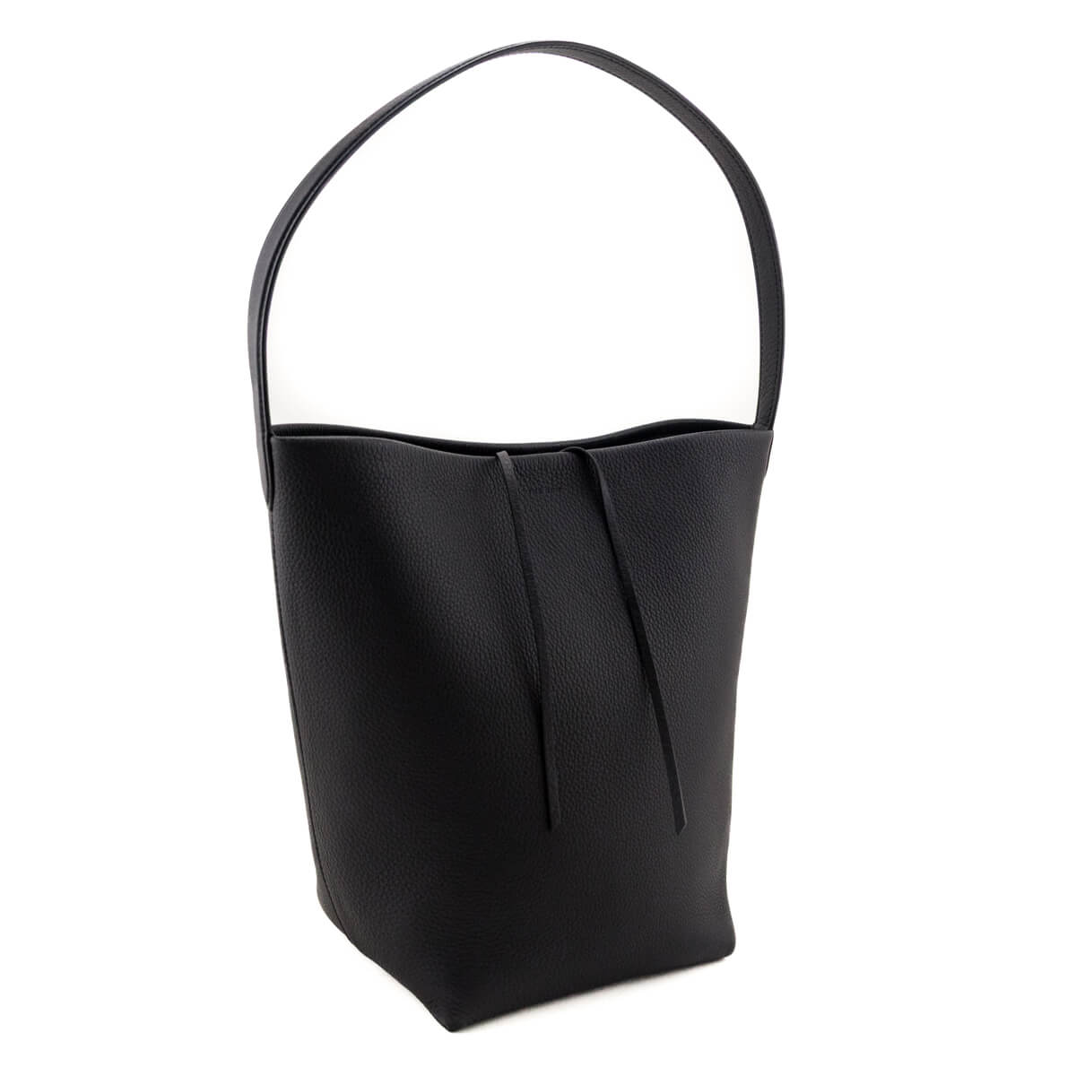 The Row Black Grained Calfskin Medium N/S Park Tote - Love that Bag etc - Preowned Authentic Designer Handbags Preloved Fashions