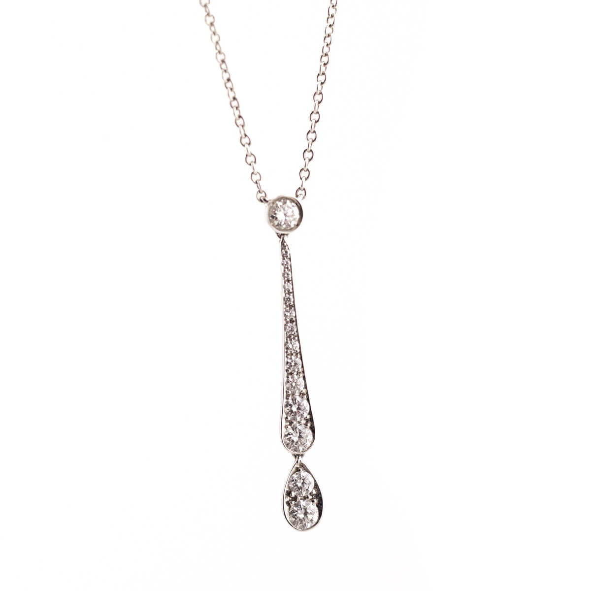 Tiffany Co. Platinum Diamond Tiffany Jazz Pendant Necklace - Love that Bag etc - Preowned Authentic Designer Handbags Preloved Fashions