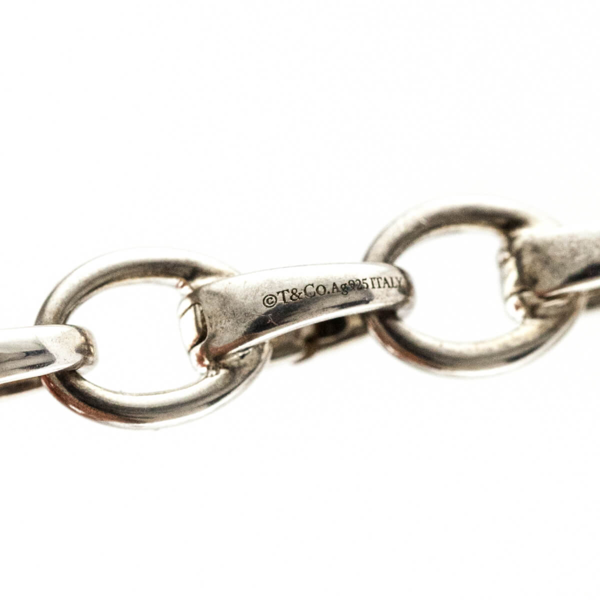Tiffany Co. Sterling Silver Chain Blue Enamel Heart Key Bracelet Size M - Love that Bag etc - Preowned Authentic Designer Handbags Preloved Fashions