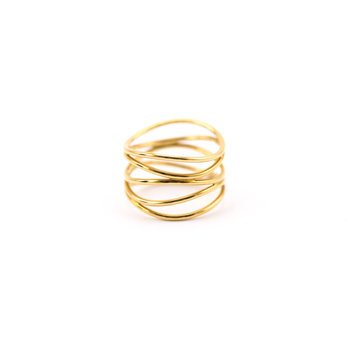 Tiffany Co. 18K Gold Elsa Peretti 5 Row Wave Ring - Love that Bag etc - Preowned Authentic Designer Handbags Preloved Fashions