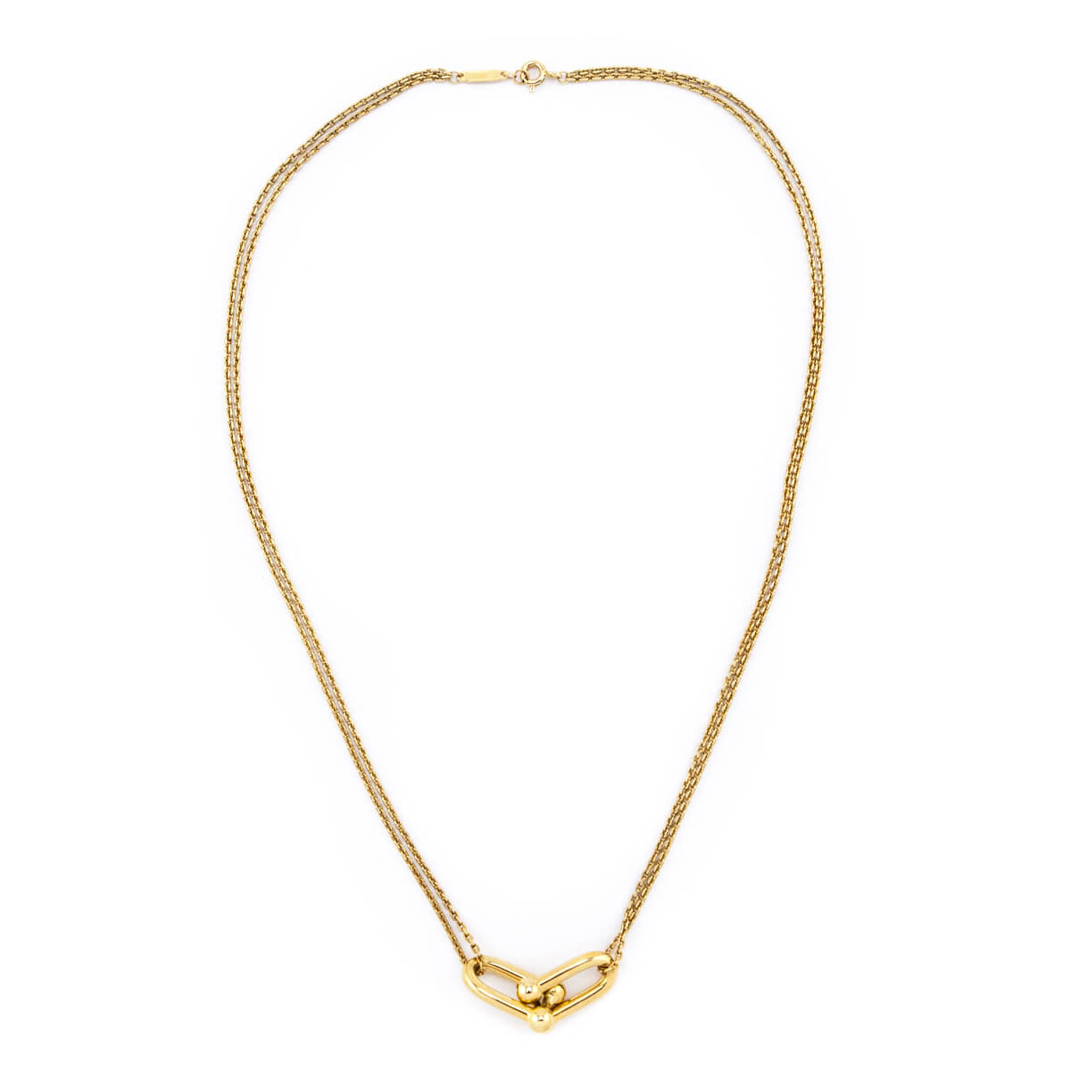 Tiffany Co. 18K Gold HardWear Large Double Link Pendant Necklace - Love that Bag etc - Preowned Authentic Designer Handbags Preloved Fashions