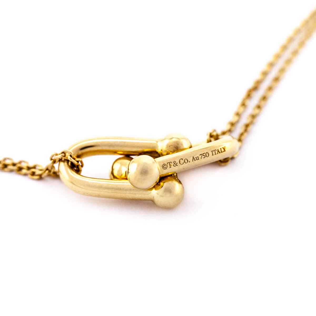 Tiffany Co. 18K Gold HardWear Large Double Link Pendant Necklace - Love that Bag etc - Preowned Authentic Designer Handbags Preloved Fashions