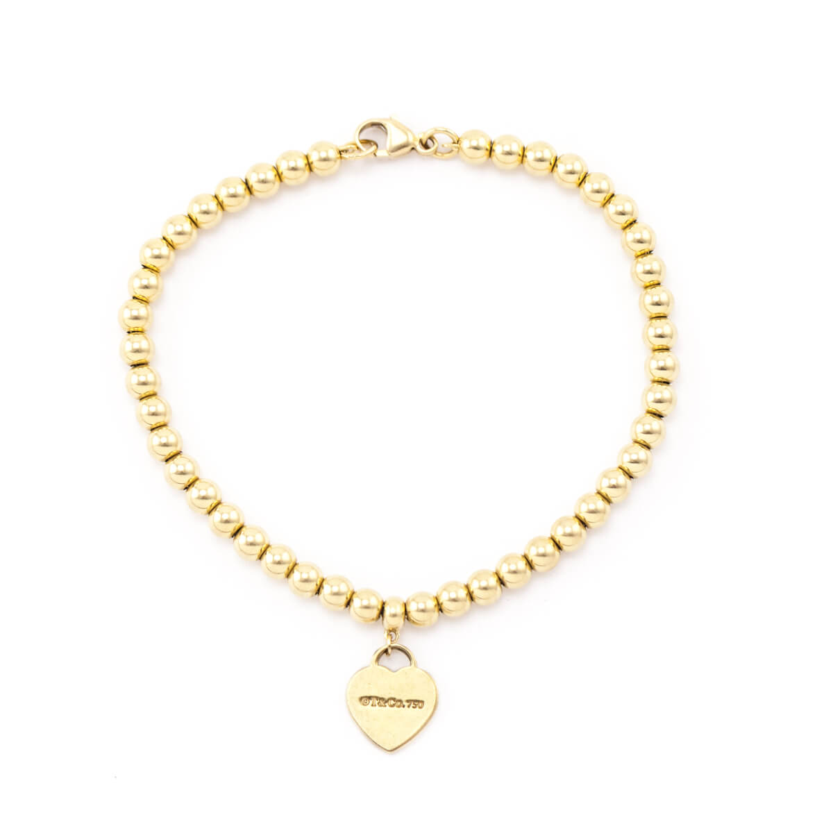 Tiffany Co. 18K Gold Heart Tag Bead Bracelet - Love that Bag etc - Preowned Authentic Designer Handbags Preloved Fashions