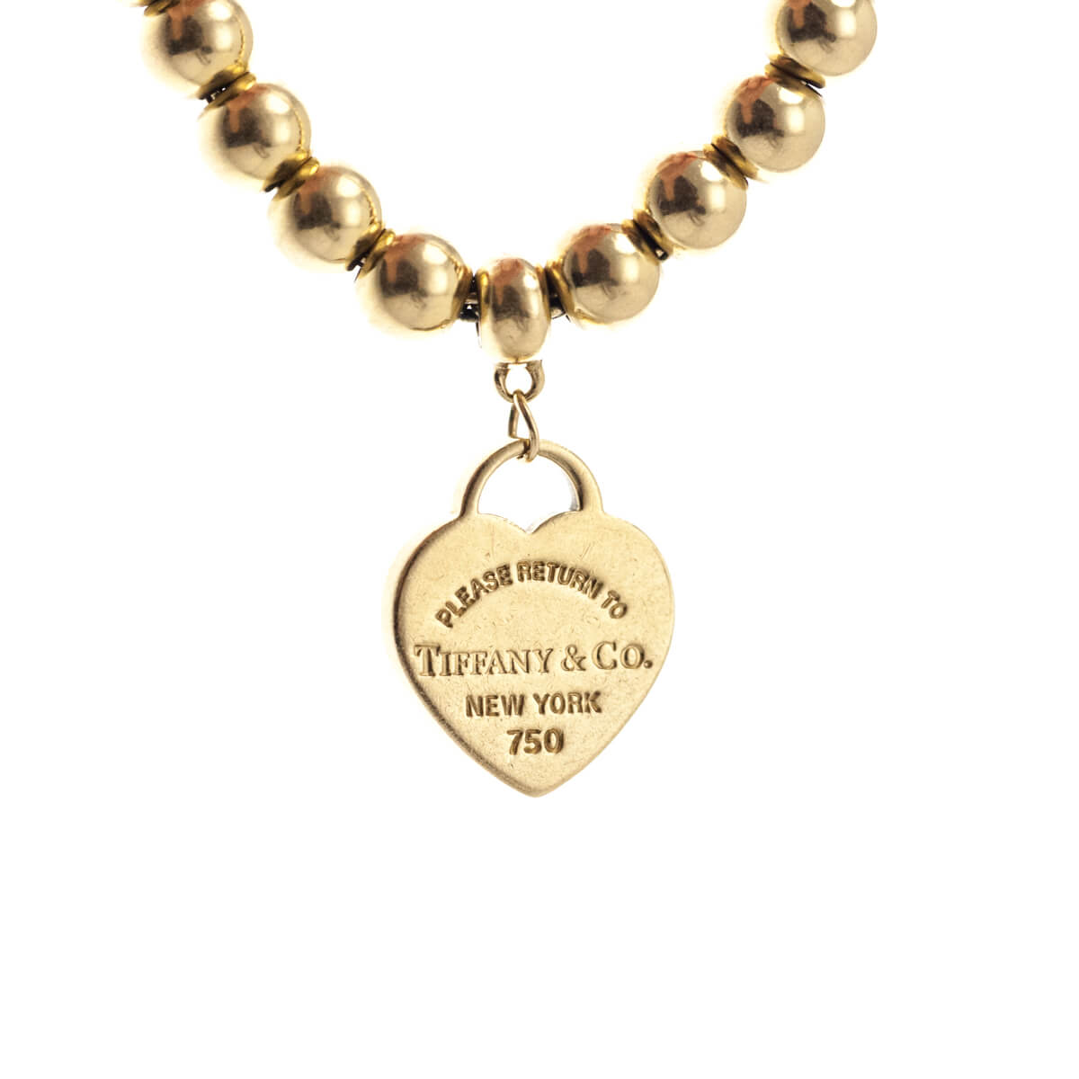 Tiffany Co. 18K Gold Heart Tag Bead Bracelet - Love that Bag etc - Preowned Authentic Designer Handbags Preloved Fashions