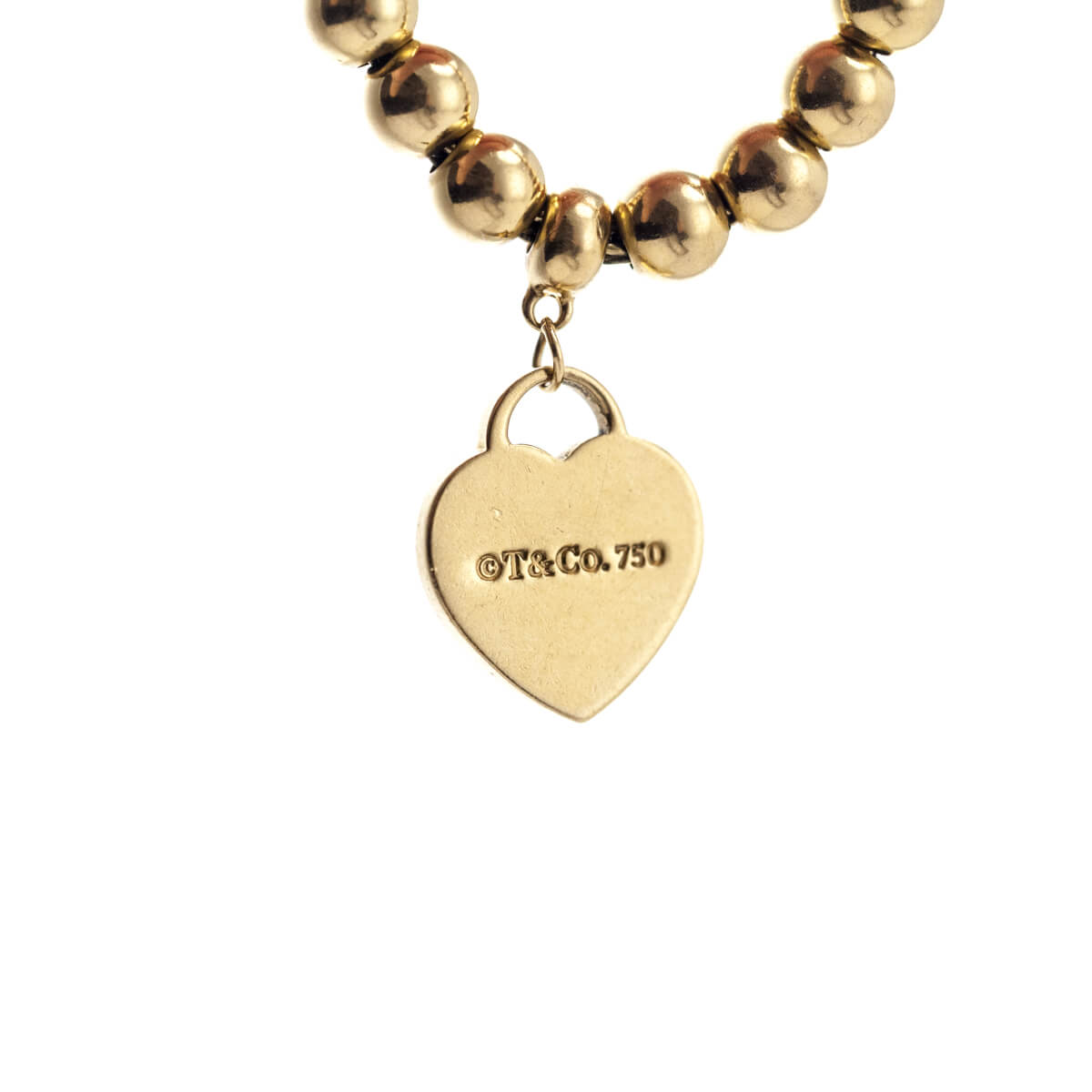 Tiffany Co. 18K Gold Heart Tag Bead Bracelet - Love that Bag etc - Preowned Authentic Designer Handbags Preloved Fashions