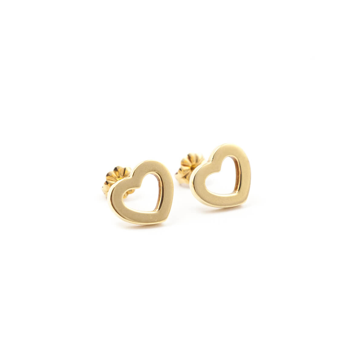 Tiffany Co. 18K Gold Open Heart Stud Earrings - Love that Bag etc - Preowned Authentic Designer Handbags Preloved Fashions