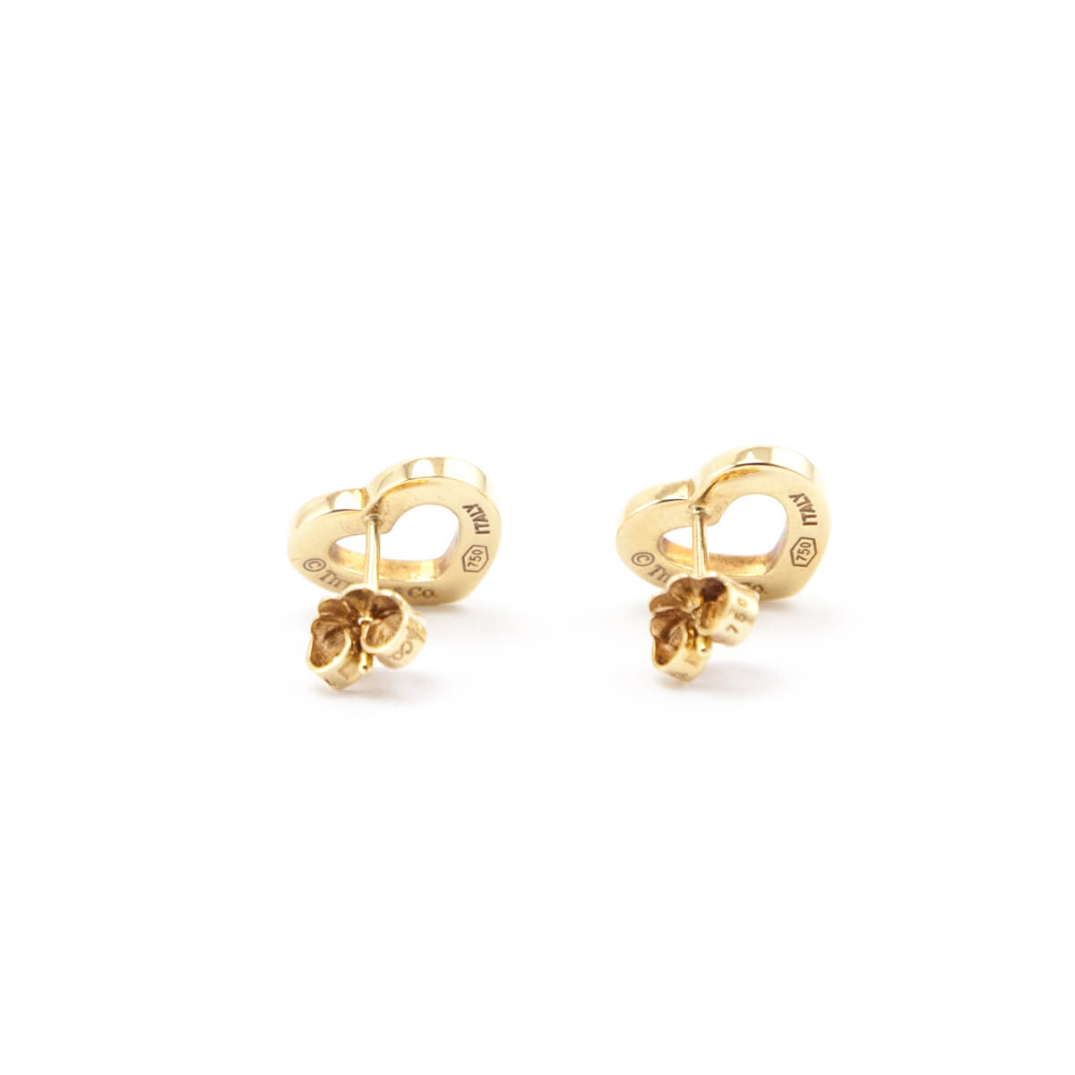 Tiffany Co. 18K Gold Open Heart Stud Earrings - Love that Bag etc - Preowned Authentic Designer Handbags Preloved Fashions