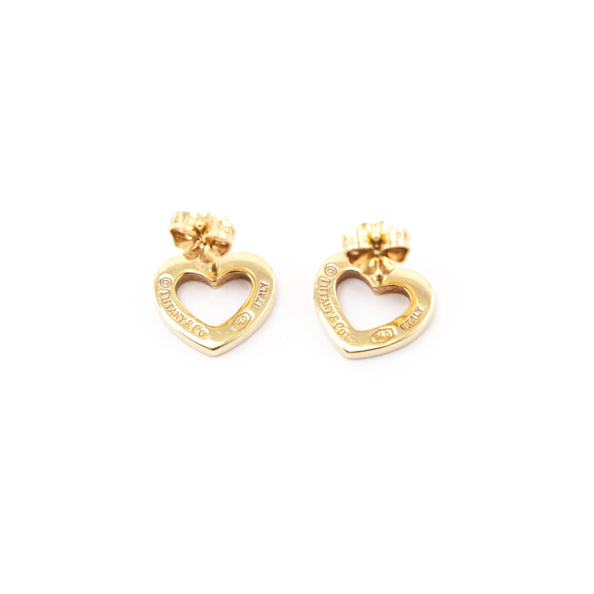 Tiffany Co. 18K Gold Open Heart Stud Earrings - Love that Bag etc - Preowned Authentic Designer Handbags Preloved Fashions