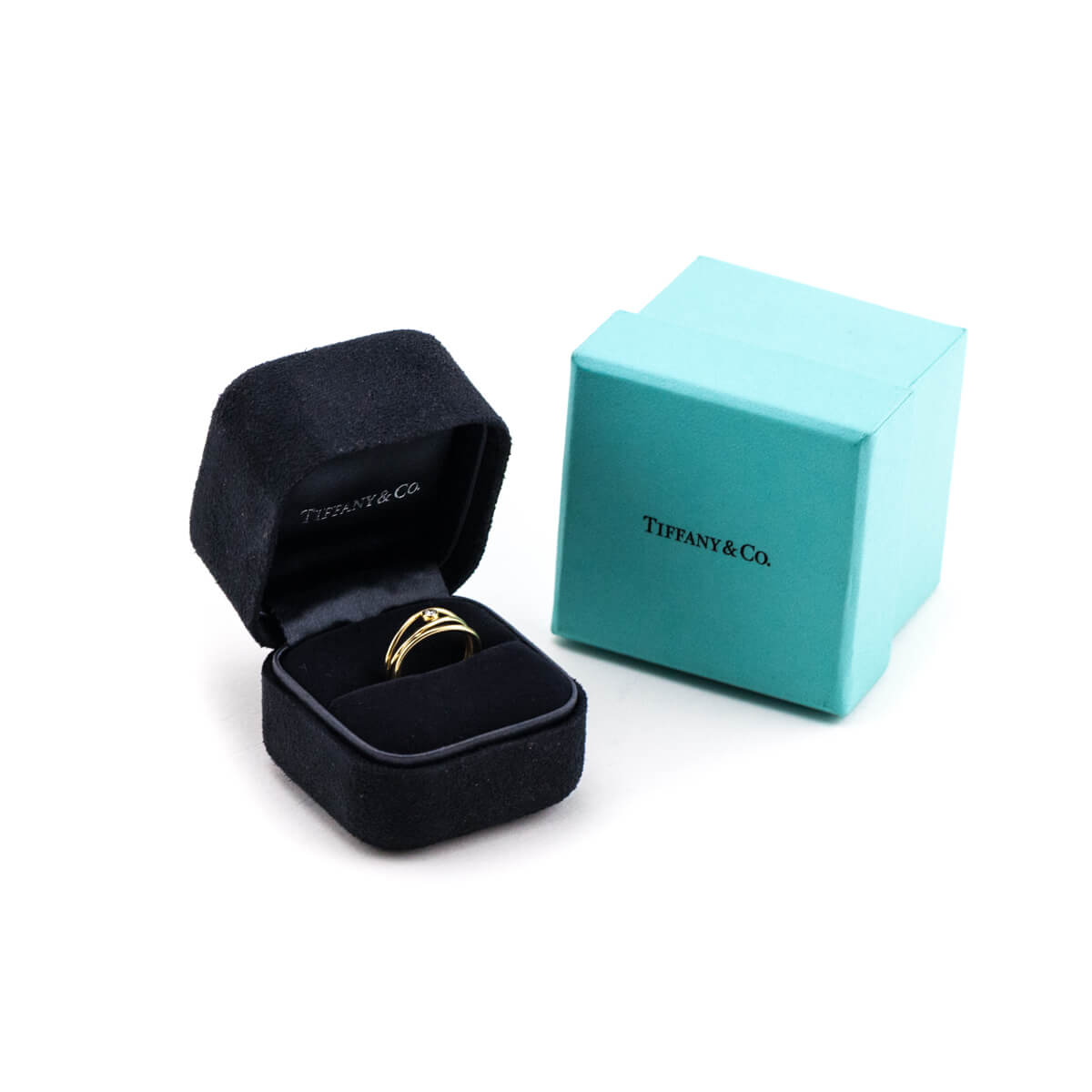Tiffany Co. 18K Gold Peretti Wave Three-row Diamond Ring - Love that Bag etc - Preowned Authentic Designer Handbags Preloved Fashions