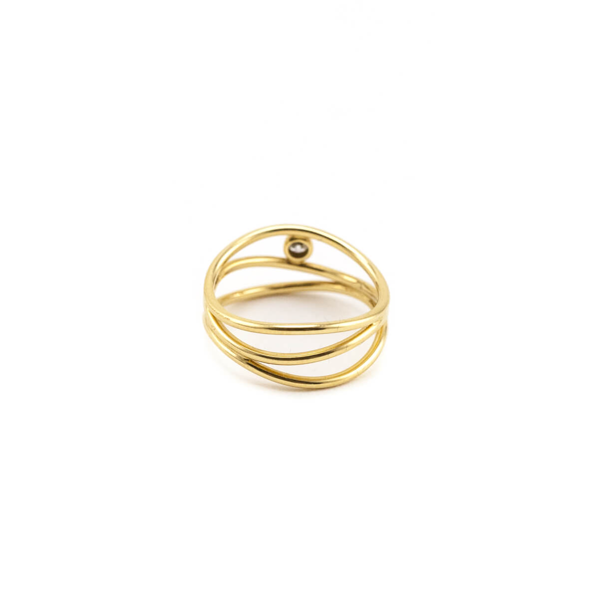 Tiffany Co. 18K Gold Peretti Wave Three-row Diamond Ring - Love that Bag etc - Preowned Authentic Designer Handbags Preloved Fashions