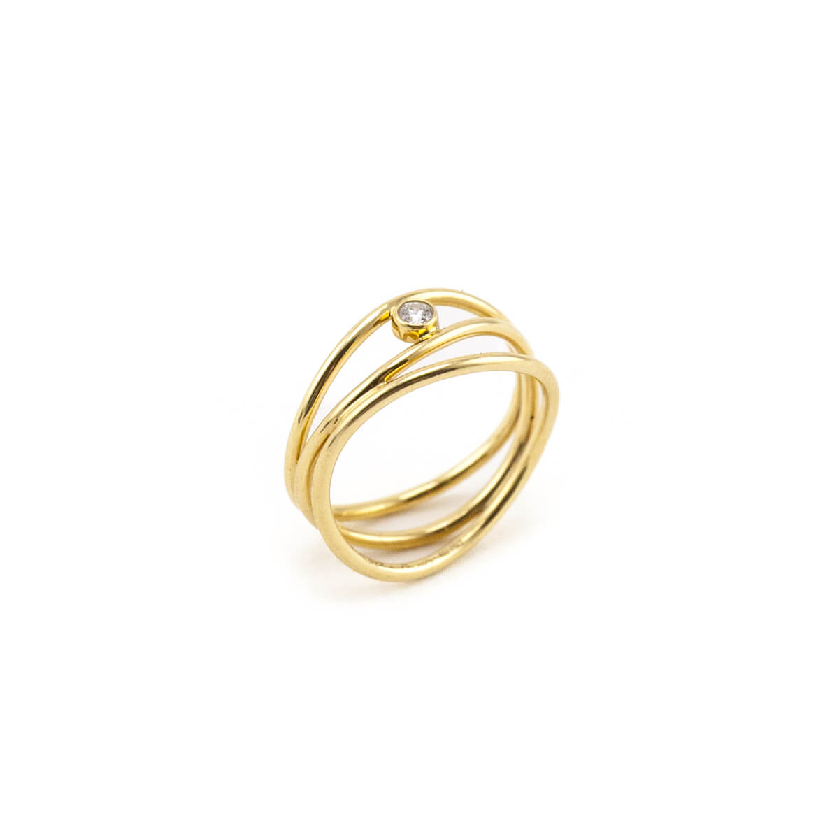 Tiffany Co. 18K Gold Peretti Wave Three-row Diamond Ring - Love that Bag etc - Preowned Authentic Designer Handbags Preloved Fashions