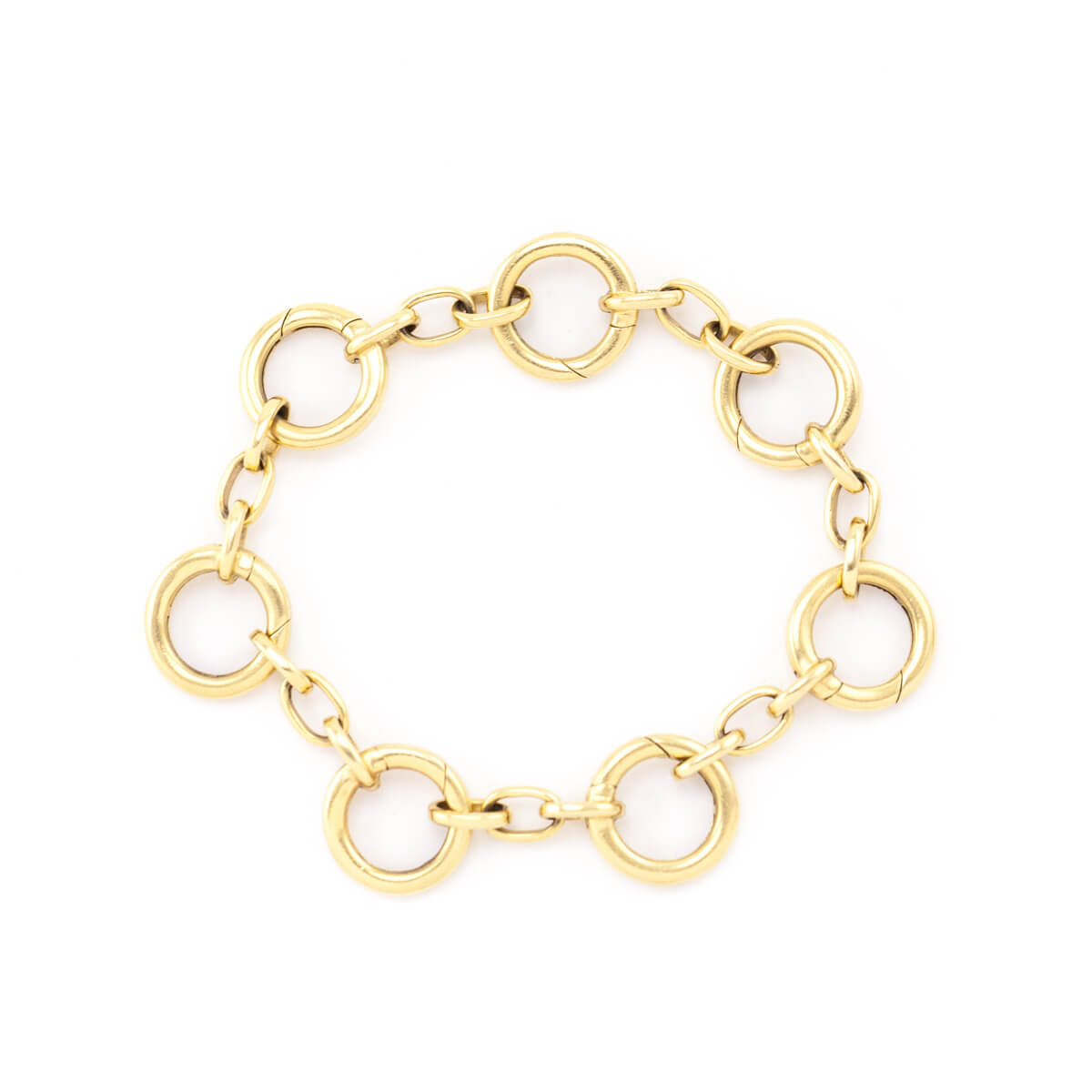 Tiffany Co. 18K Gold Round Link Charm Bracelet - Love that Bag etc - Preowned Authentic Designer Handbags Preloved Fashions