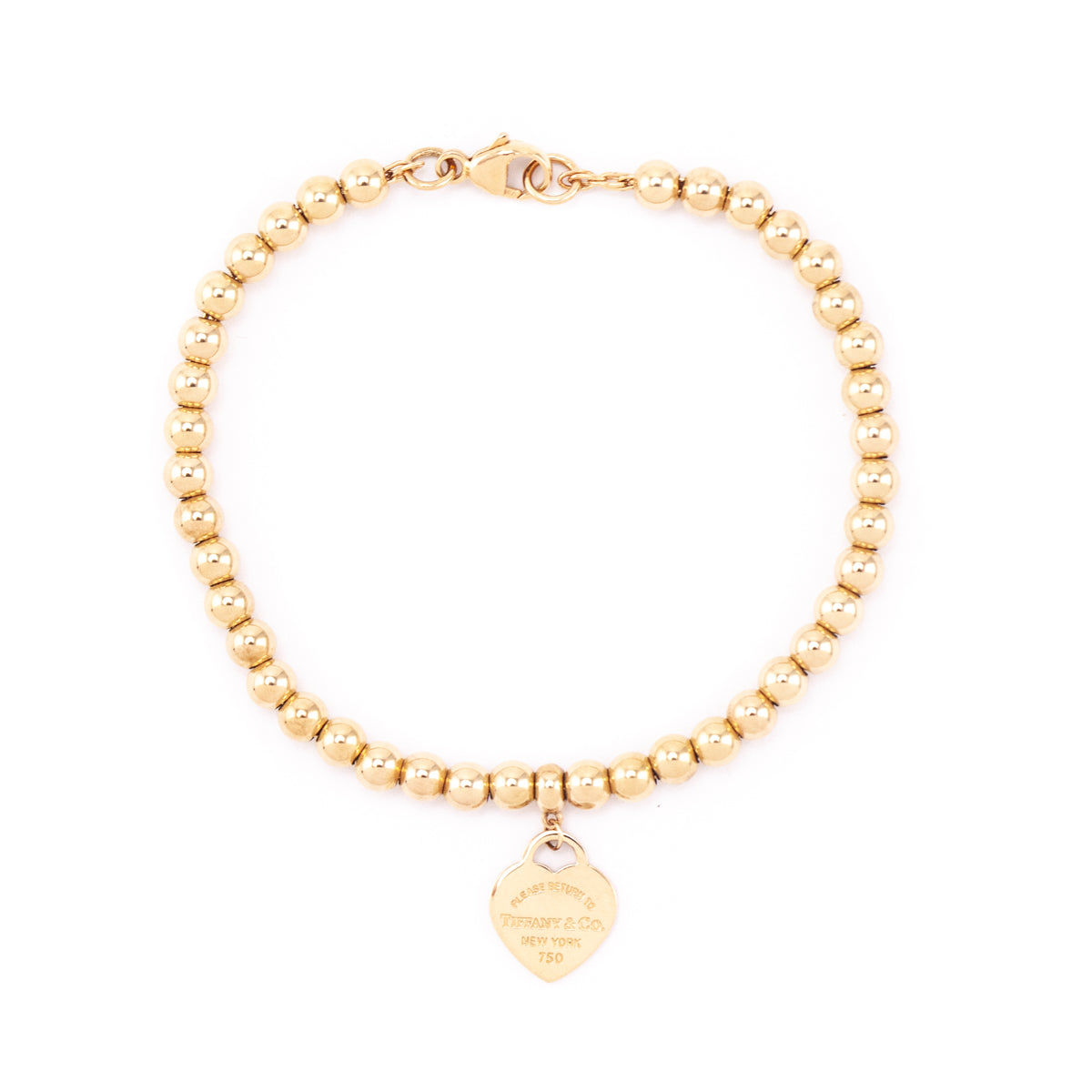 Tiffany Co. 18K Rose Gold Heart Tag Bead Bracelet - Love that Bag etc - Preowned Authentic Designer Handbags Preloved Fashions