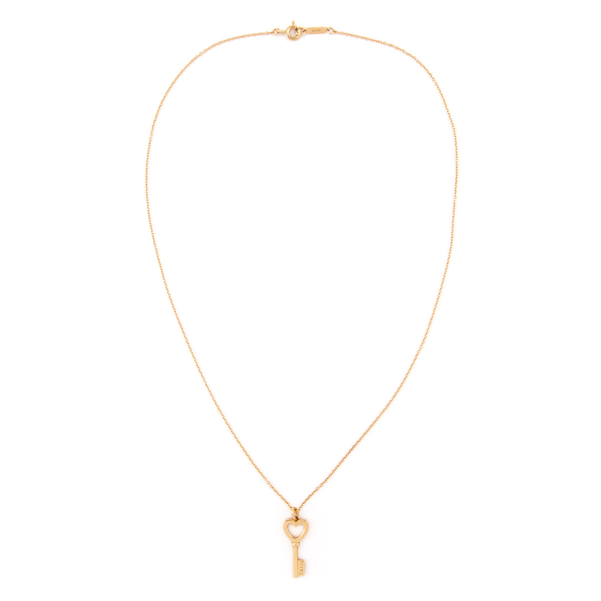 Tiffany Co. 18K Rose Gold Mini Heart Key Pendant Necklace - Love that Bag etc - Preowned Authentic Designer Handbags Preloved Fashions