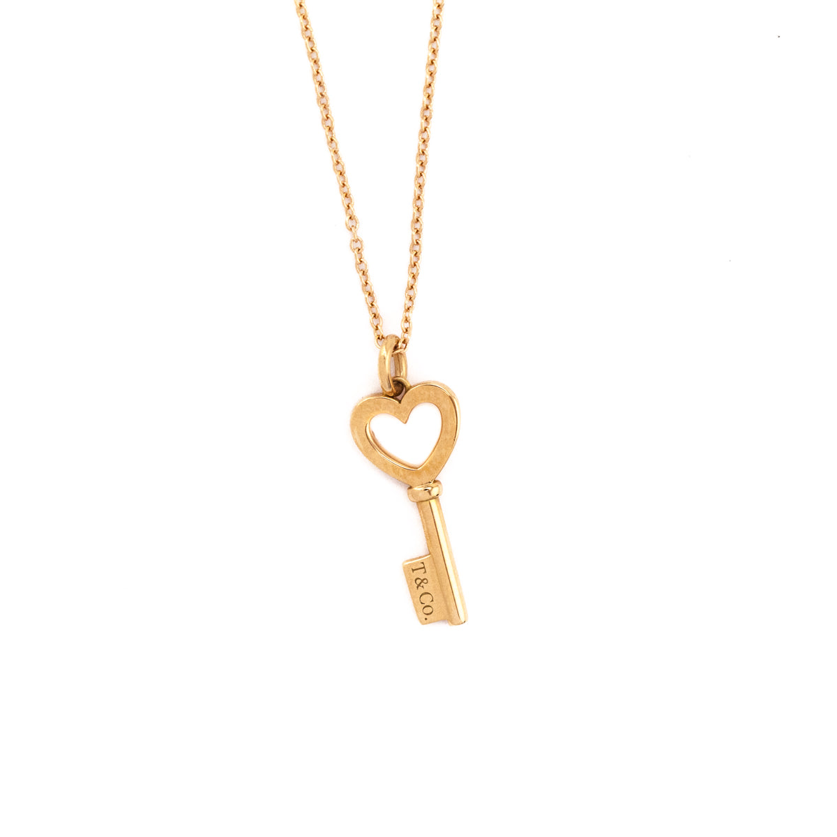Tiffany Co. 18K Rose Gold Mini Heart Key Pendant Necklace - Love that Bag etc - Preowned Authentic Designer Handbags Preloved Fashions