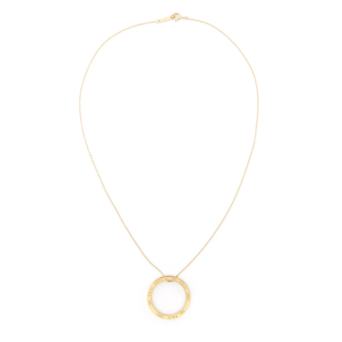 Tiffany Co. 18K Yellow Gold 1837 Circle Pendant - Love that Bag etc - Preowned Authentic Designer Handbags Preloved Fashions