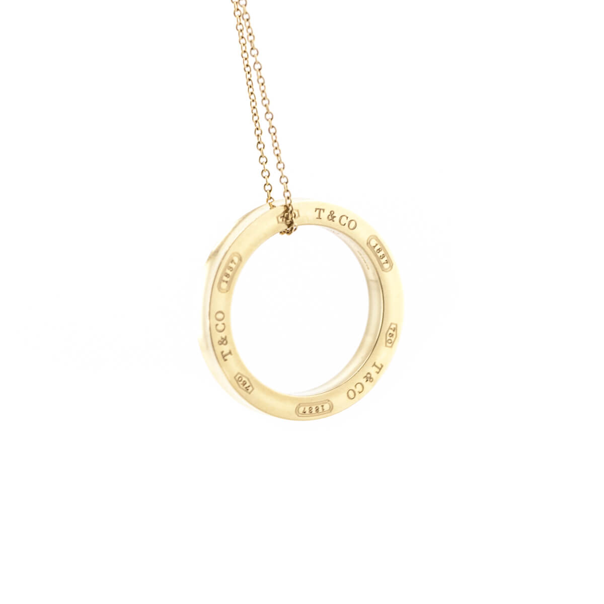 Tiffany Co. 18K Yellow Gold 1837 Circle Pendant - Love that Bag etc - Preowned Authentic Designer Handbags Preloved Fashions