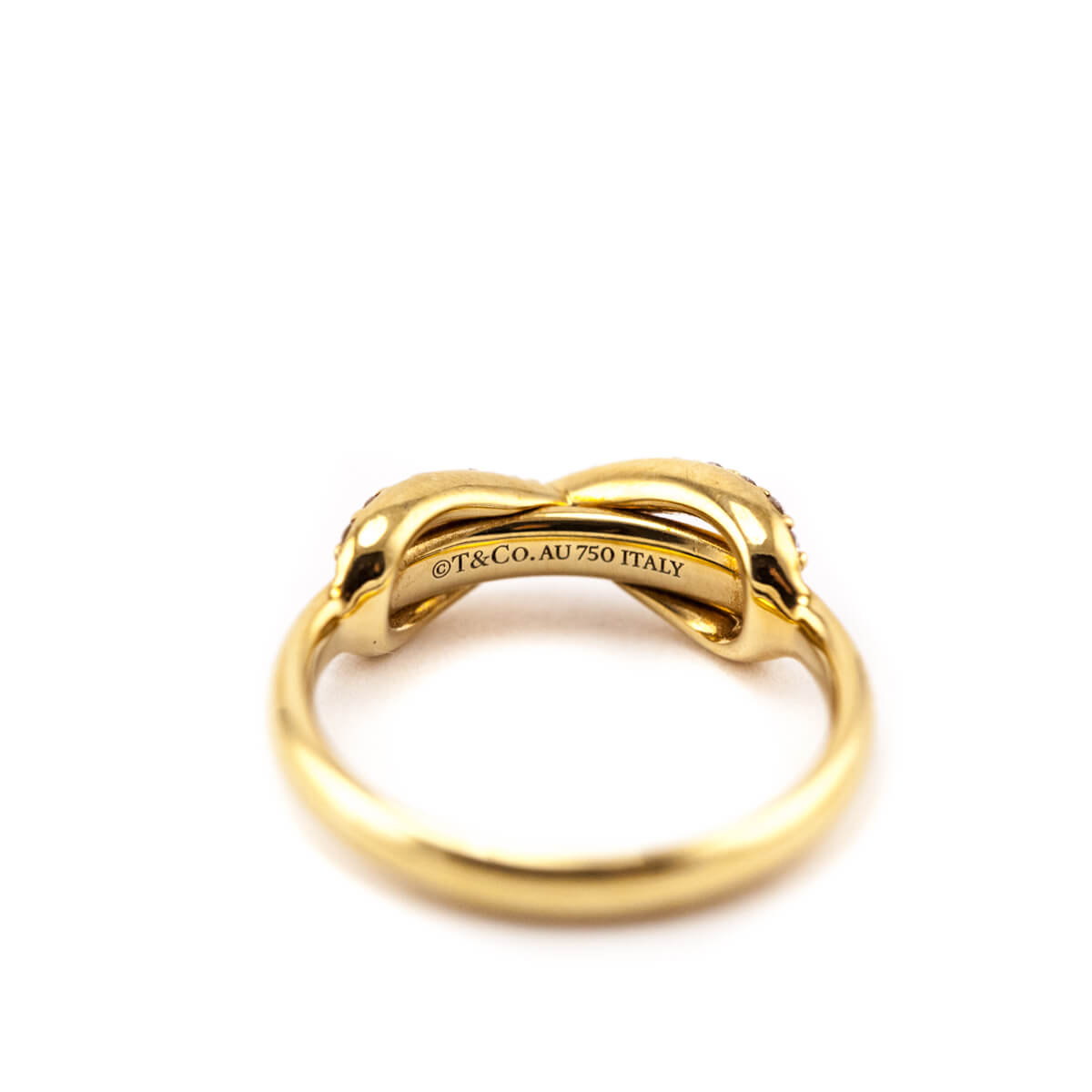 Tiffany Co. 18K Yellow Gold Diamond Infinity Ring - Love that Bag etc - Preowned Authentic Designer Handbags Preloved Fashions