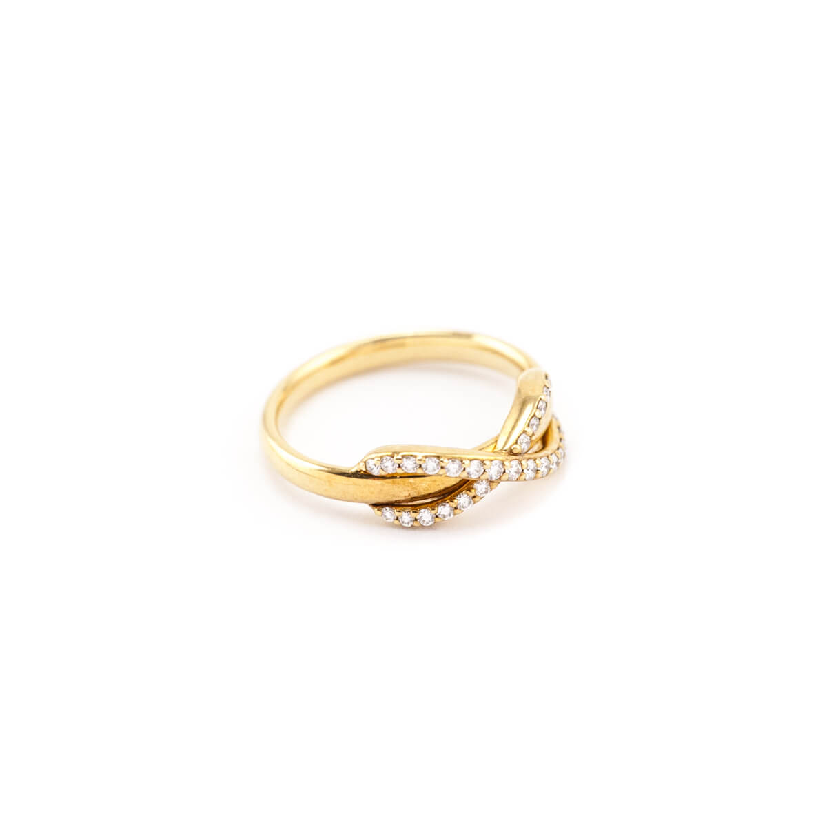 Tiffany Co. 18K Yellow Gold Diamond Infinity Ring - Love that Bag etc - Preowned Authentic Designer Handbags Preloved Fashions