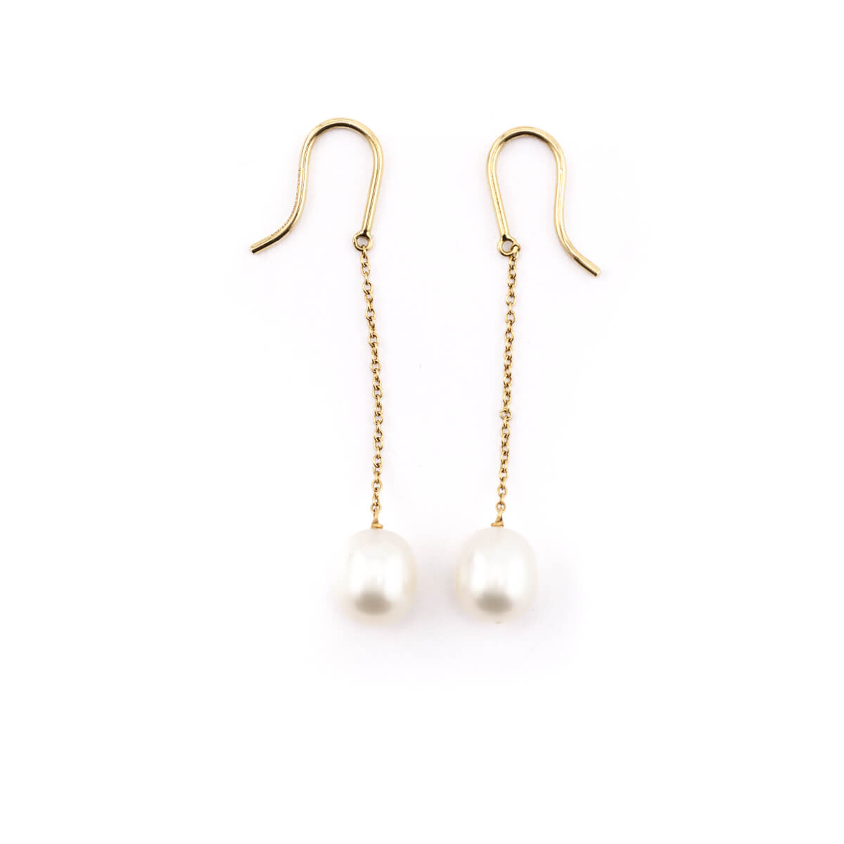 Tiffany Co. 18K Yellow Gold Elsa Peretti Pearls By The Yard Drop Earrings - Love that Bag etc - Preowned Authentic Designer Handbags Preloved Fashions