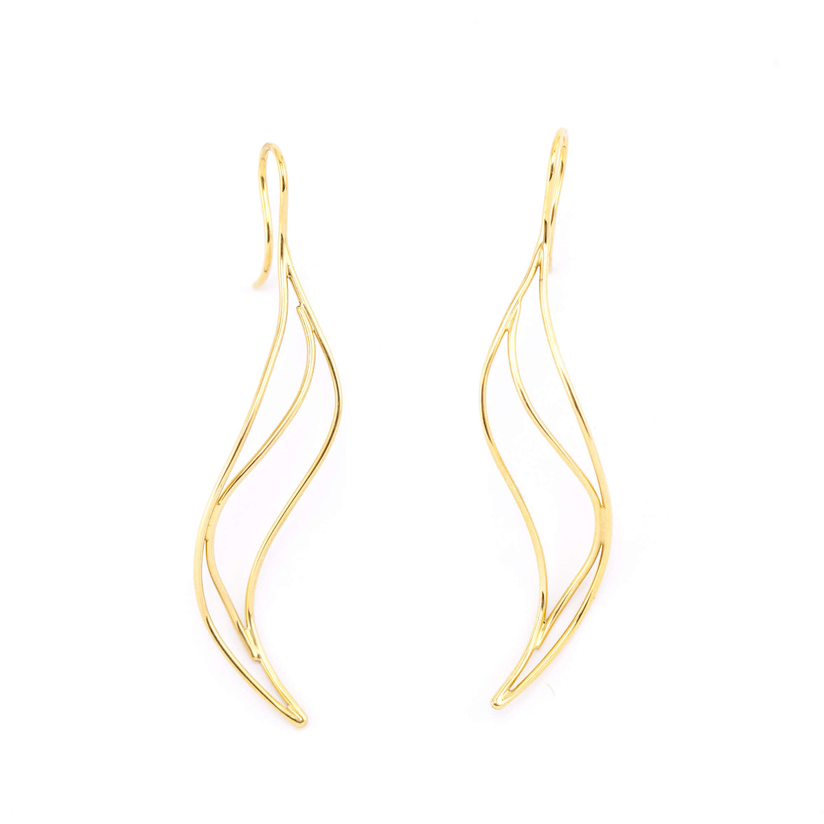 Tiffany Co. 18K Yellow Gold Elsa Peretti Wave Earrings - Love that Bag etc - Preowned Authentic Designer Handbags Preloved Fashions