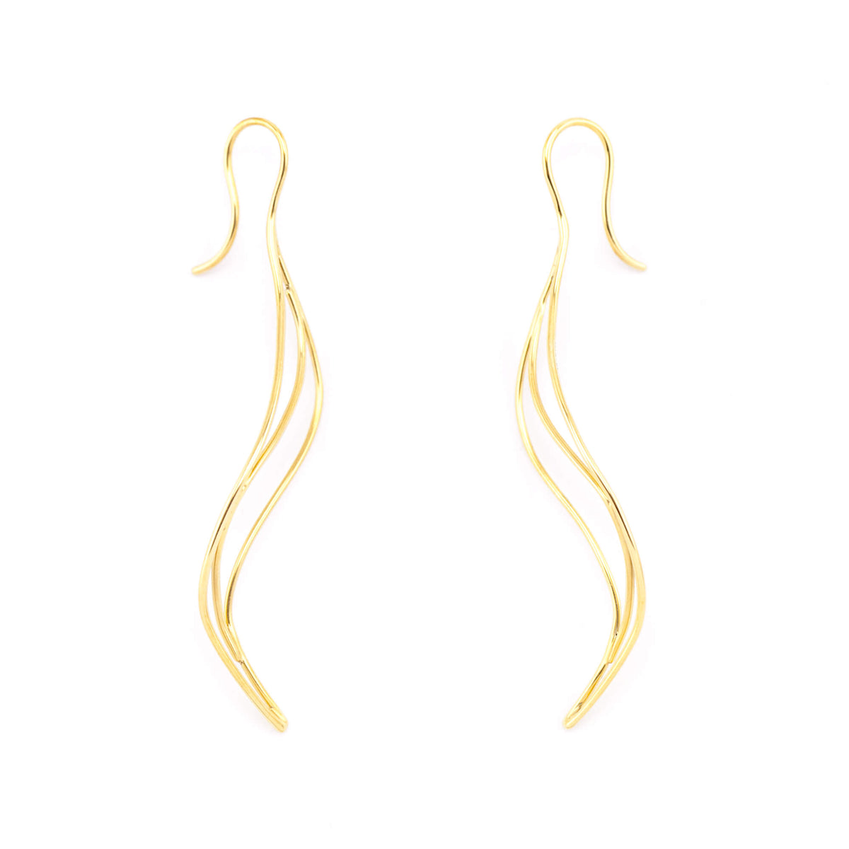 Tiffany Co. 18K Yellow Gold Elsa Peretti Wave Earrings - Love that Bag etc - Preowned Authentic Designer Handbags Preloved Fashions