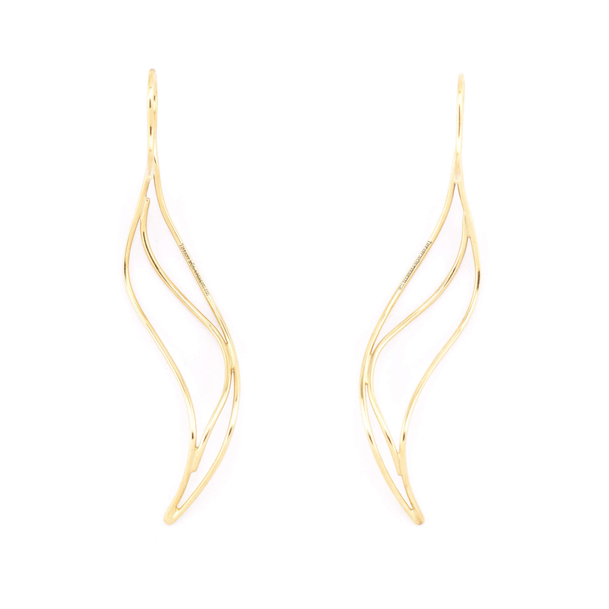 Tiffany Co. 18K Yellow Gold Elsa Peretti Wave Earrings - Love that Bag etc - Preowned Authentic Designer Handbags Preloved Fashions