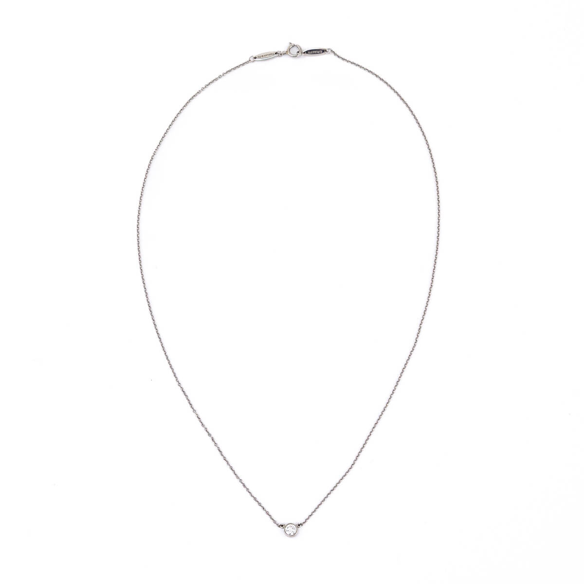 Tiffany Co. Platinum .20ct Elsa Peretti Diamonds By The Yard Pendant Necklace - Love that Bag etc - Preowned Authentic Designer Handbags Preloved Fashions
