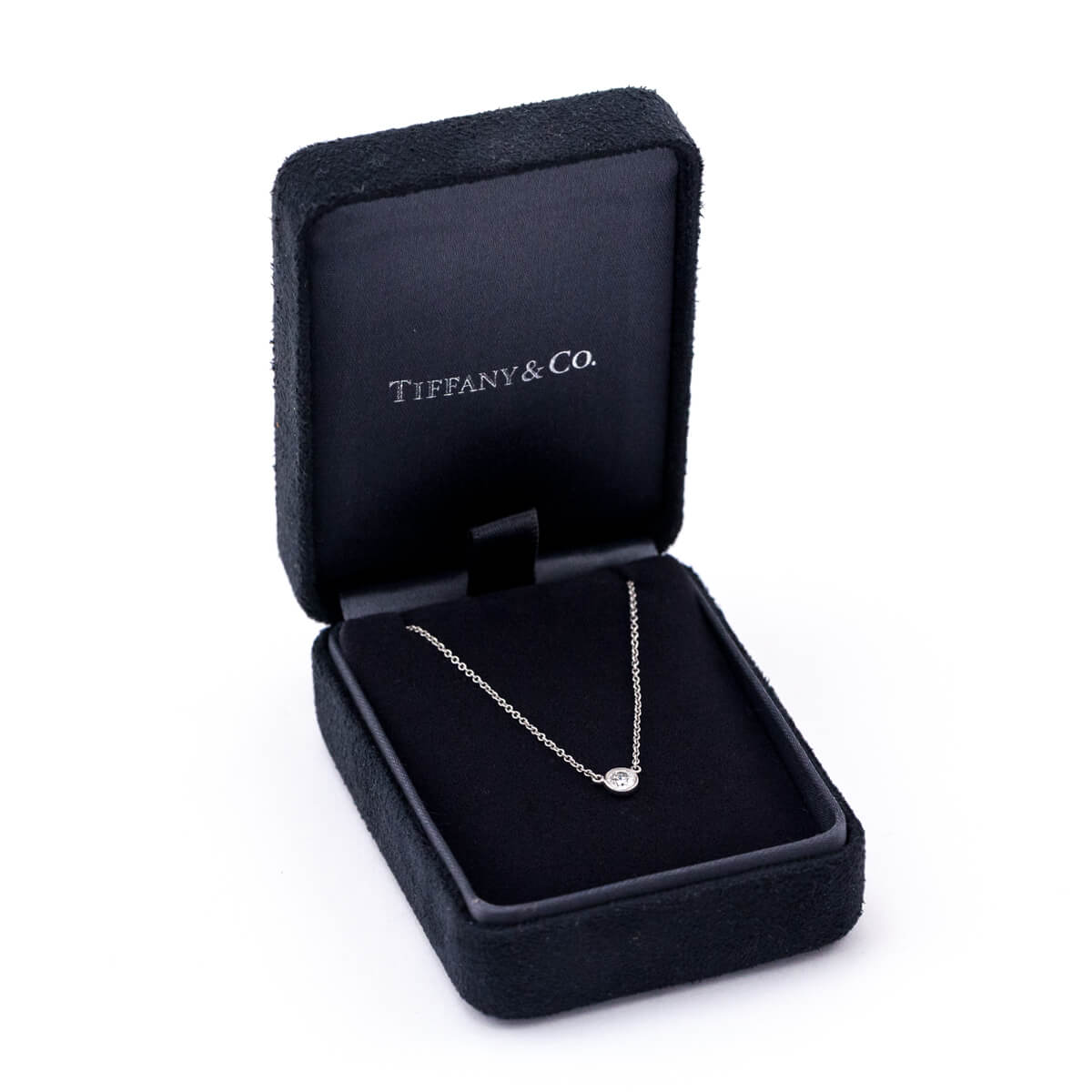 Tiffany Co. Platinum .20ct Elsa Peretti Diamonds By The Yard Pendant Necklace - Love that Bag etc - Preowned Authentic Designer Handbags Preloved Fashions
