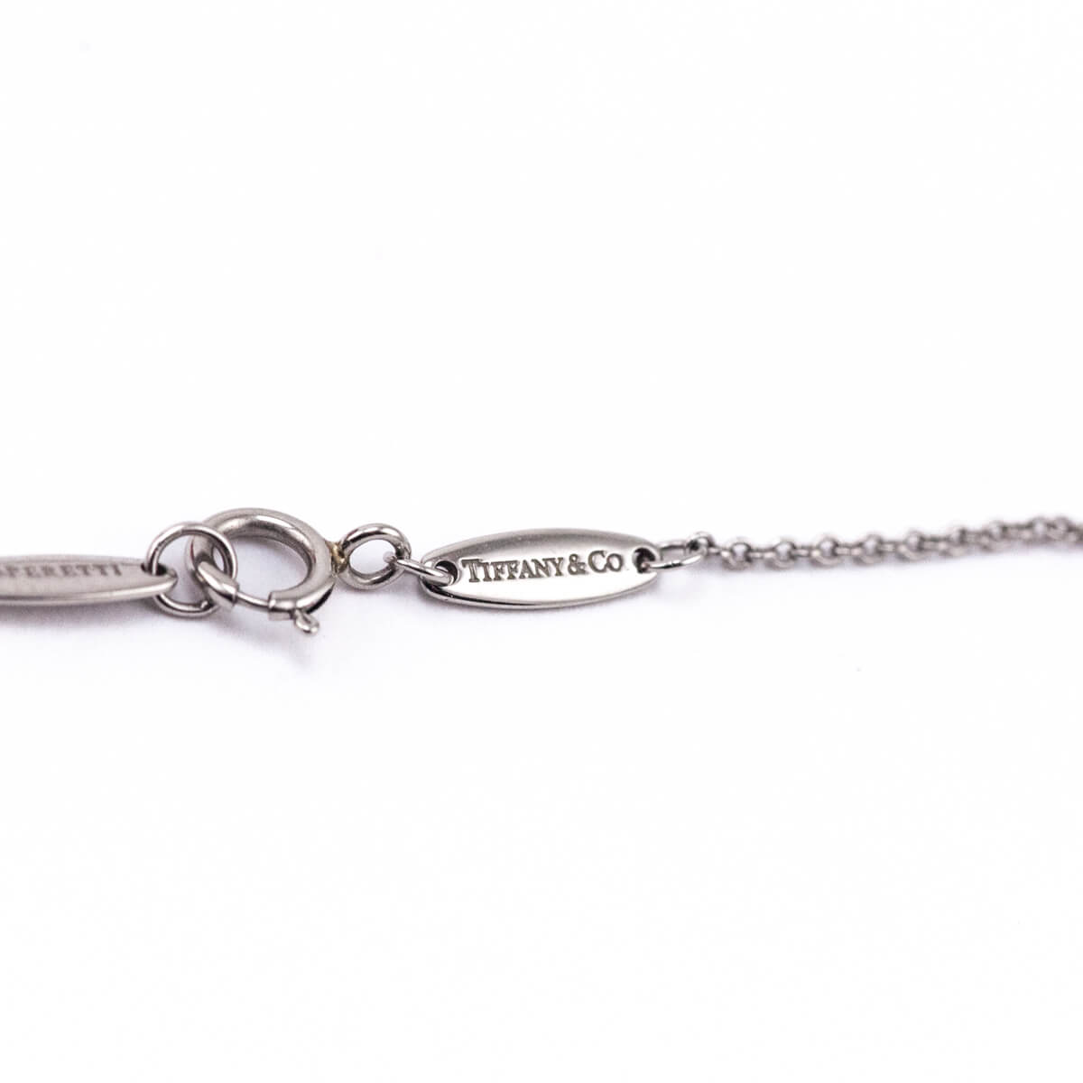 Tiffany Co. Platinum .20ct Elsa Peretti Diamonds By The Yard Pendant Necklace - Love that Bag etc - Preowned Authentic Designer Handbags Preloved Fashions