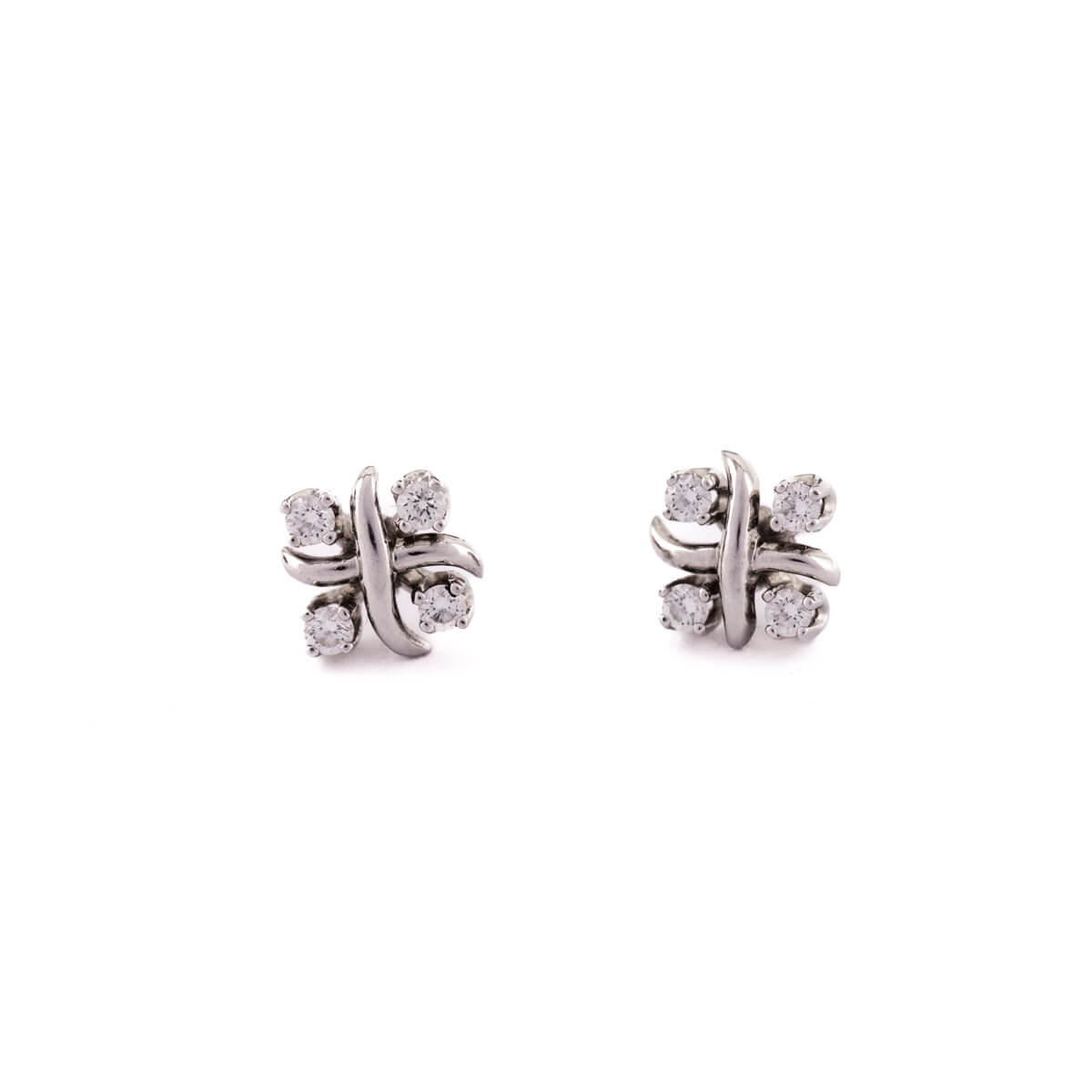 Tiffany Co. Platinum Diamond Schlumberger Lynn Earrings - Love that Bag etc - Preowned Authentic Designer Handbags Preloved Fashions