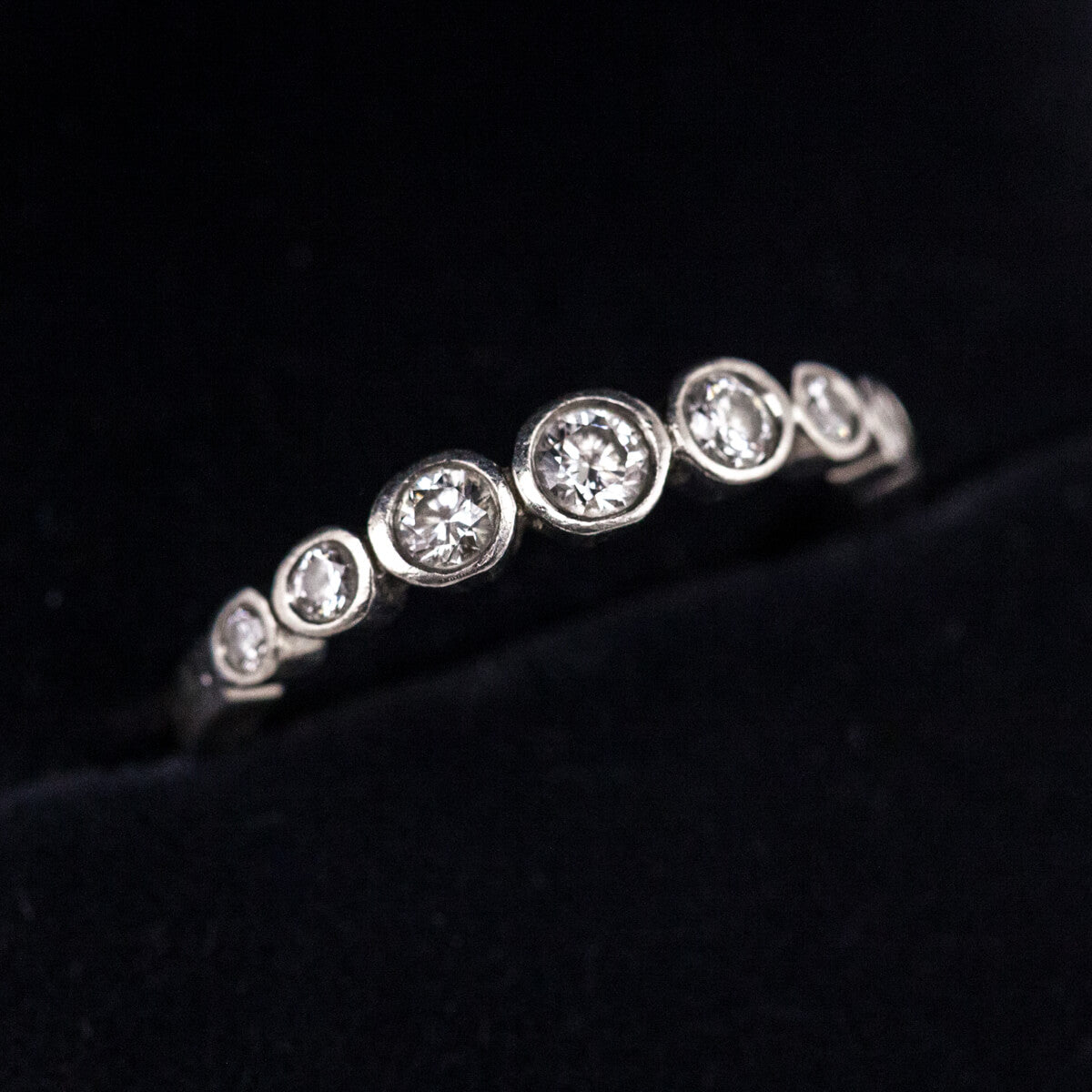 Tiffany Co. Platinum Graduated Diamond Jazz Ring - Love that Bag etc - Preowned Authentic Designer Handbags Preloved Fashions
