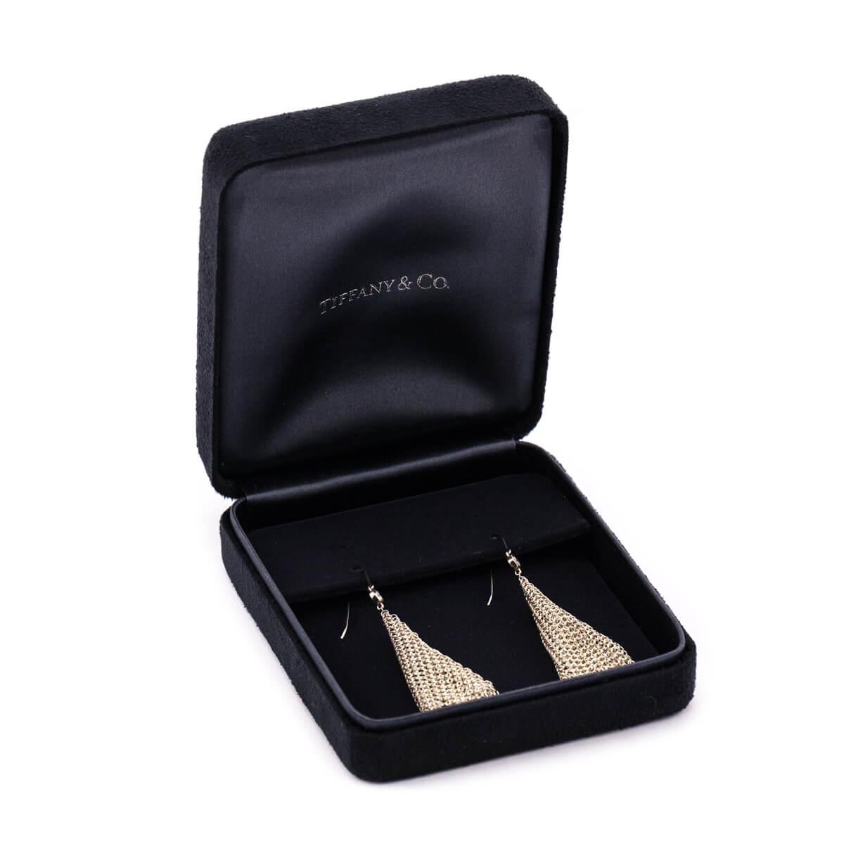 Tiffany Co. Sterling Silver Elsa Peretti Diamond Mesh Scarf Earrings - Love that Bag etc - Preowned Authentic Designer Handbags Preloved Fashions