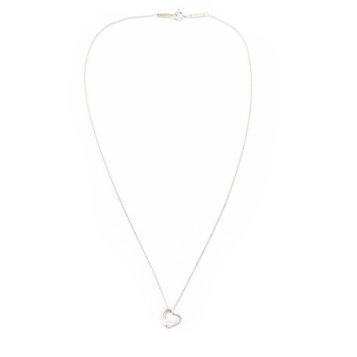 Tiffany Co. Sterling Silver Elsa Peretti Open Heart Pendant Necklace - Love that Bag etc - Preowned Authentic Designer Handbags Preloved Fashions