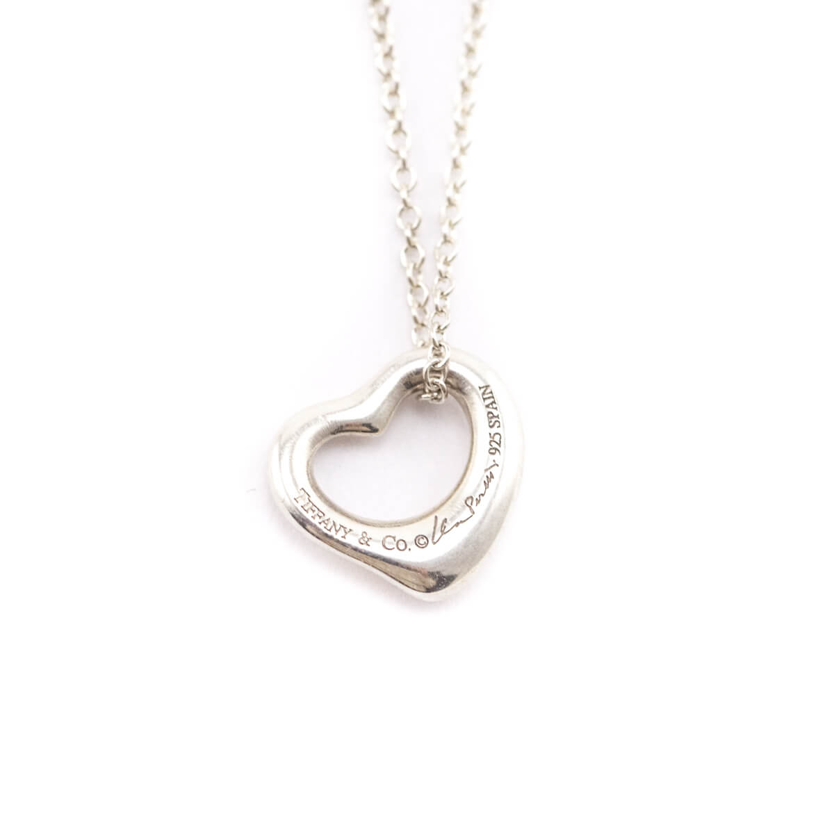 Tiffany Co. Sterling Silver Elsa Peretti Open Heart Pendant Necklace - Love that Bag etc - Preowned Authentic Designer Handbags Preloved Fashions