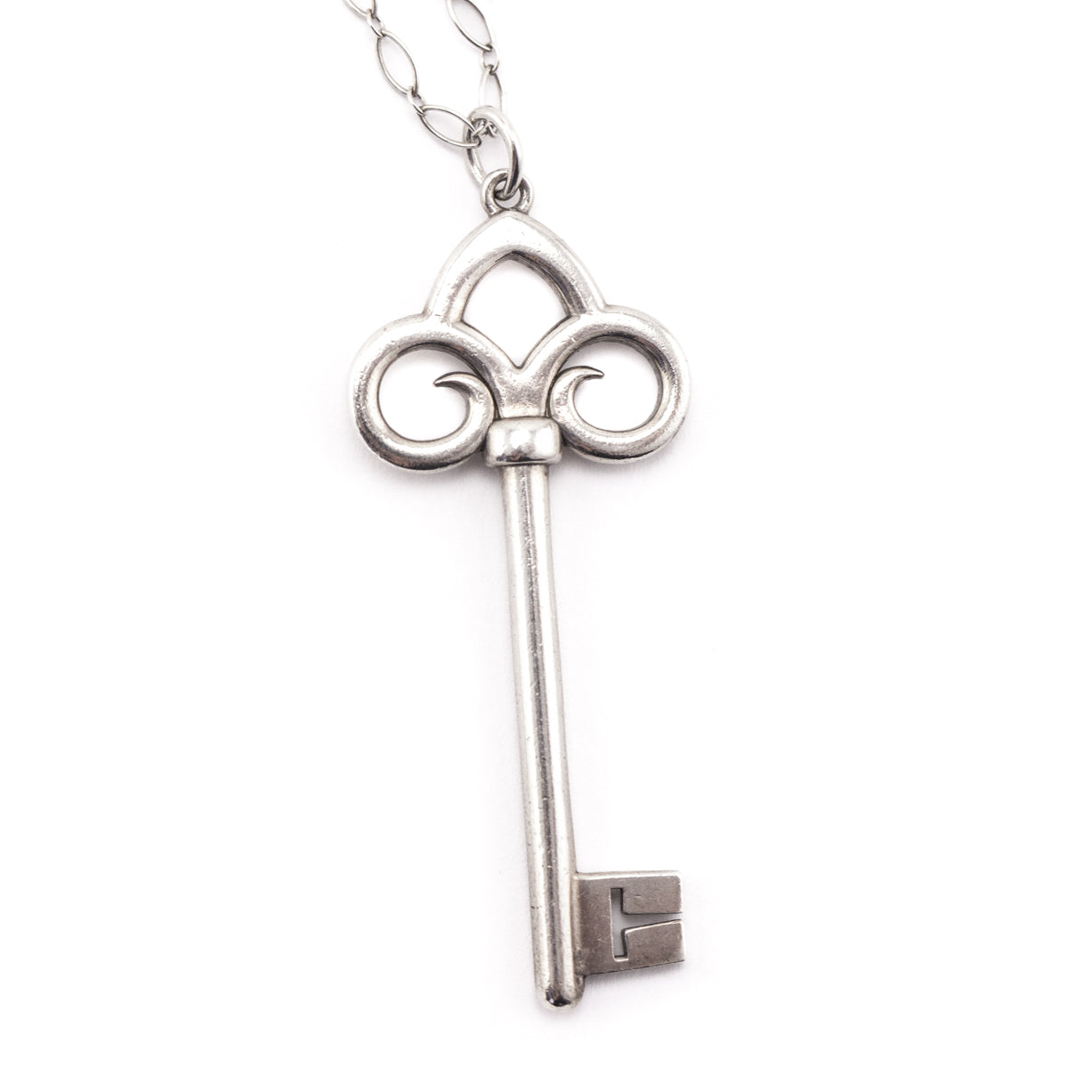 Tiffany Co. Sterling Silver Fleur De Lis Key Pendant Necklace - Love that Bag etc - Preowned Authentic Designer Handbags Preloved Fashions
