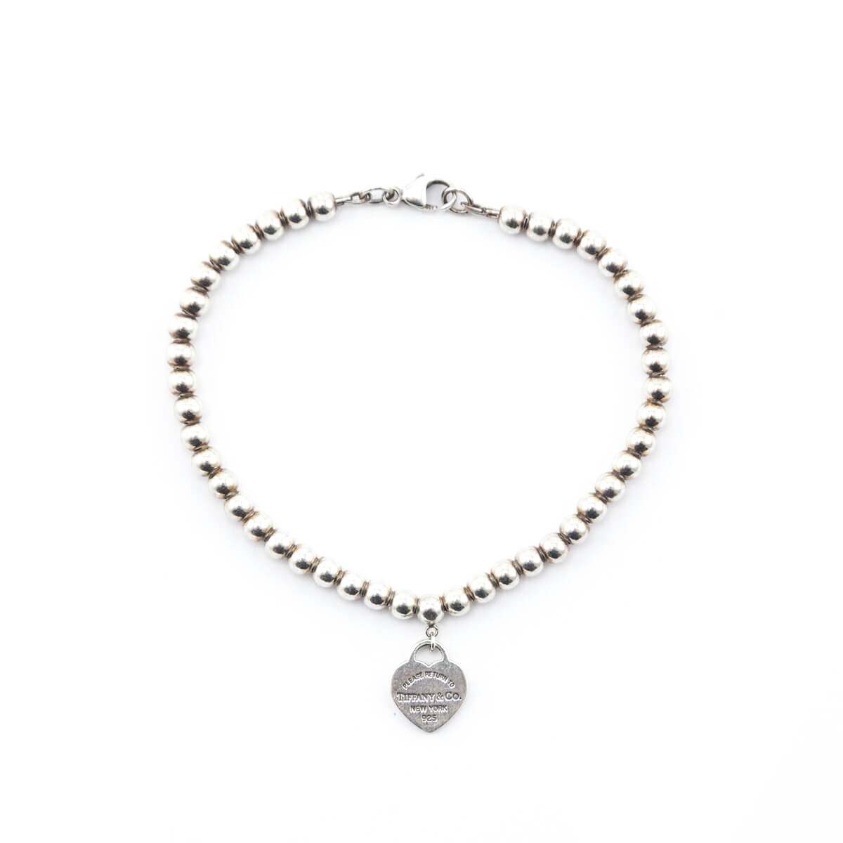 Tiffany Co. Sterling Silver Heart Tag Bead Bracelet - Love that Bag etc - Preowned Authentic Designer Handbags Preloved Fashions