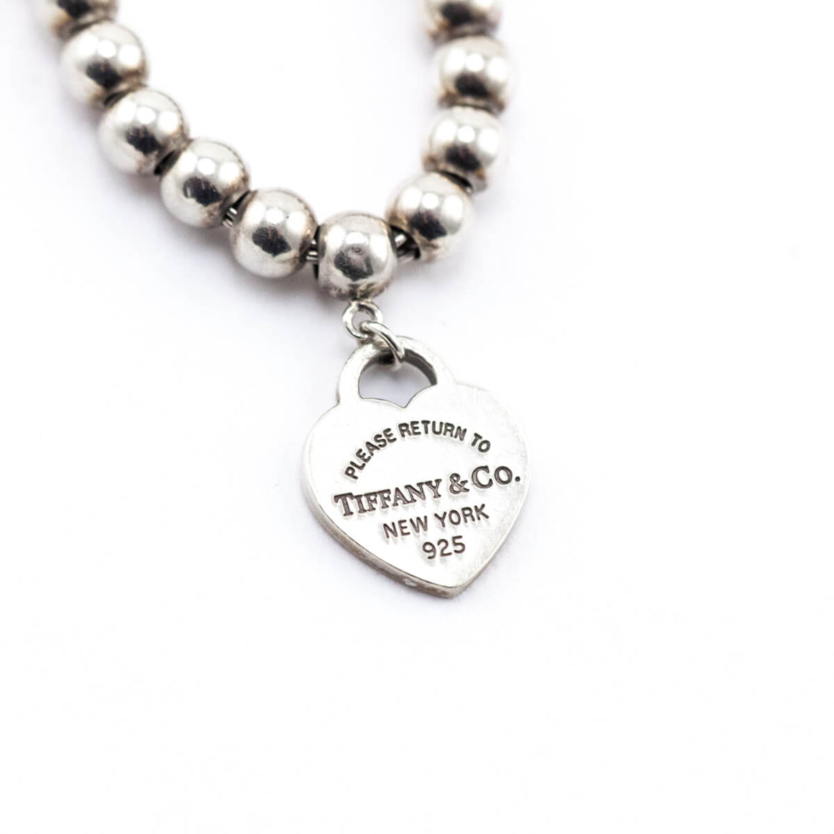 Tiffany Co. Sterling Silver Heart Tag Bead Bracelet - Love that Bag etc - Preowned Authentic Designer Handbags Preloved Fashions