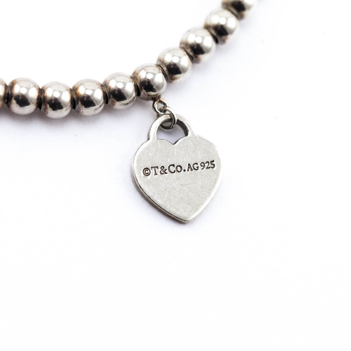 Tiffany Co. Sterling Silver Heart Tag Bead Bracelet - Love that Bag etc - Preowned Authentic Designer Handbags Preloved Fashions