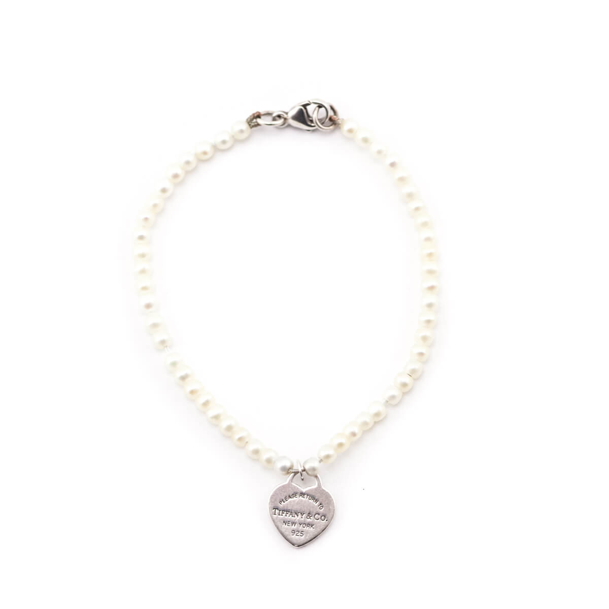 Tiffany Co. Sterling Silver Return to Tiffany Mini Pearl Bracelet - Love that Bag etc - Preowned Authentic Designer Handbags Preloved Fashions