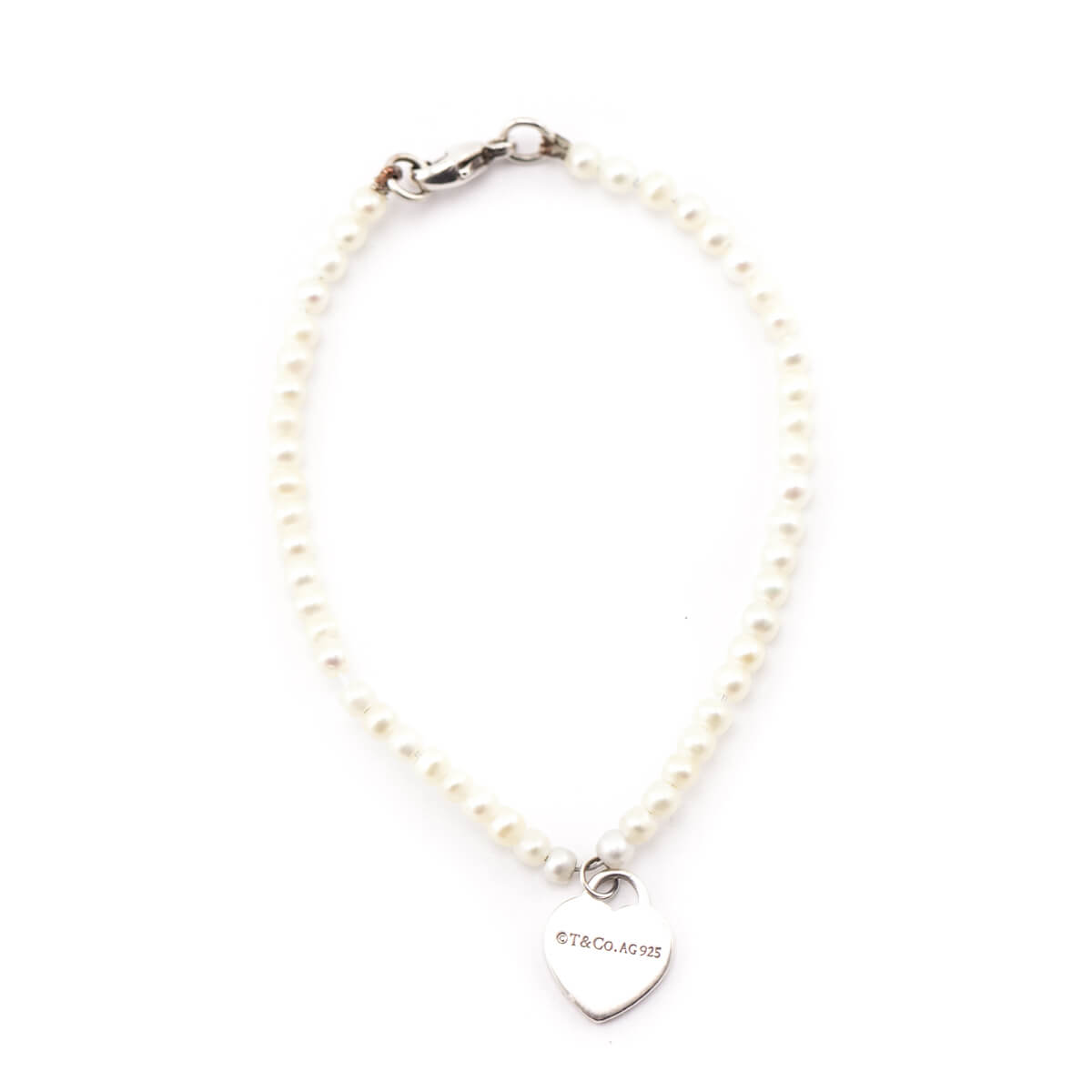 Tiffany Co. Sterling Silver Return to Tiffany Mini Pearl Bracelet - Love that Bag etc - Preowned Authentic Designer Handbags Preloved Fashions
