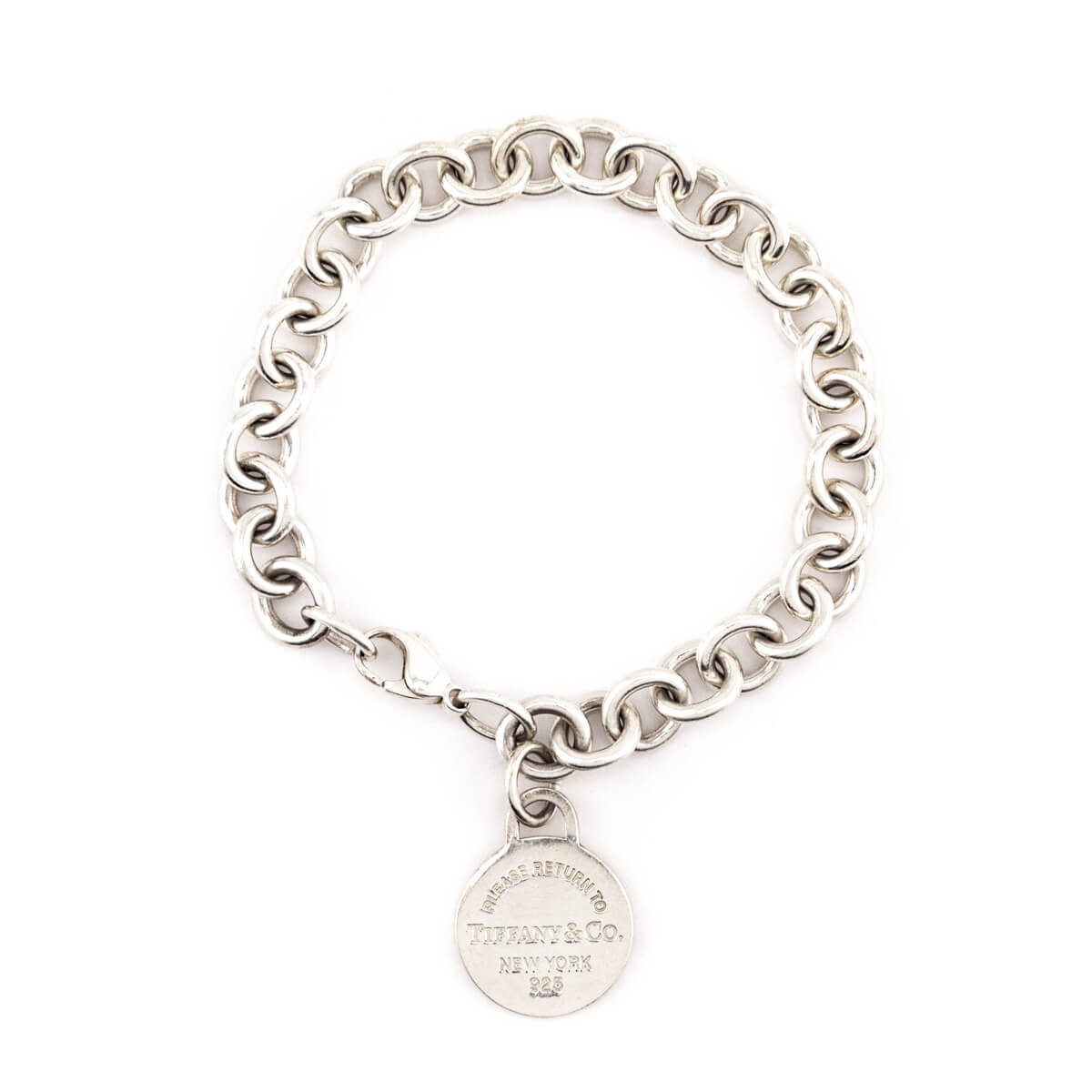 Tiffany Co Sterling Silver Round Return To Tiffany Charm Bracelet - Love that Bag etc - Preowned Authentic Designer Handbags Preloved Fashions