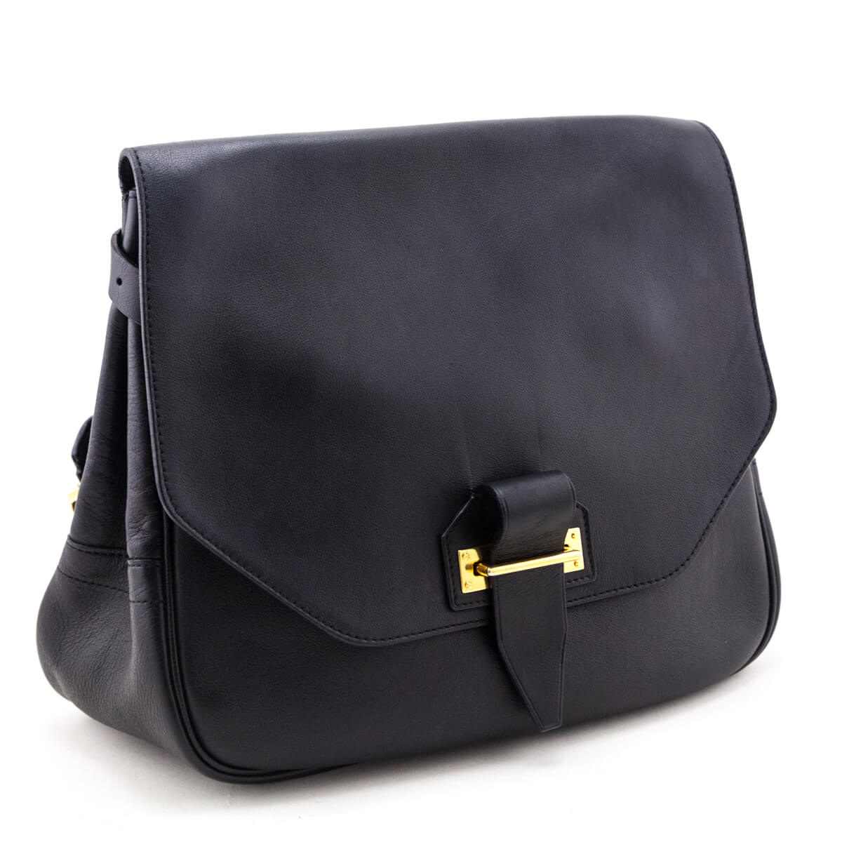 Tom Ford Black Calfskin Zipper Strap Shoulder Bag - Love that Bag etc - Preowned Authentic Designer Handbags Preloved Fashions