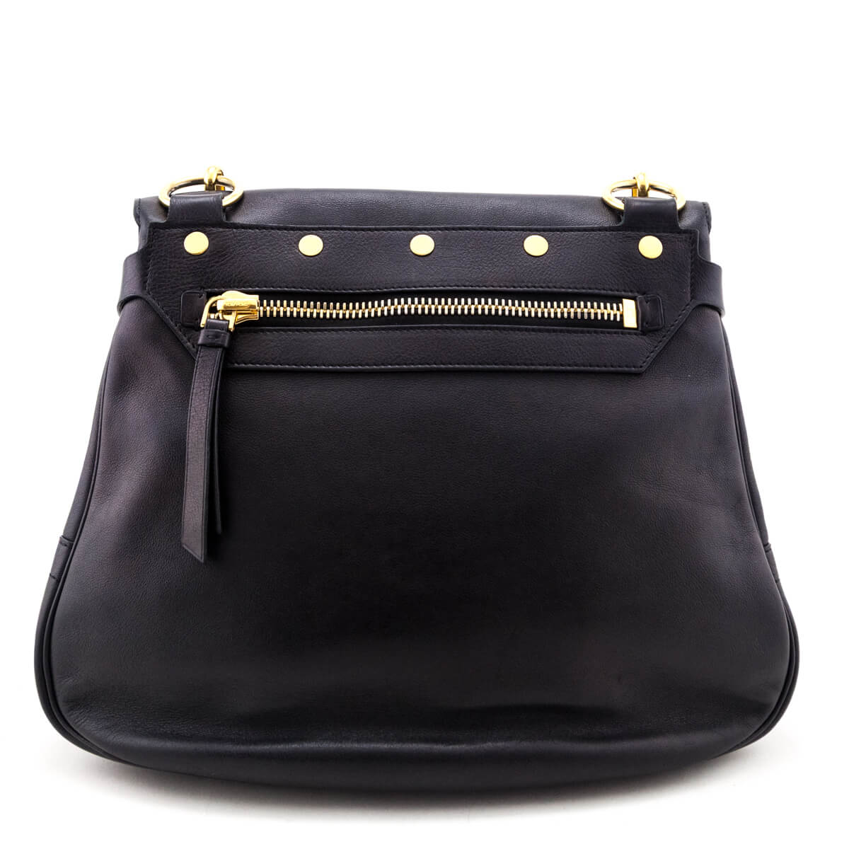 Tom Ford Black Calfskin Zipper Strap Shoulder Bag - Love that Bag etc - Preowned Authentic Designer Handbags Preloved Fashions