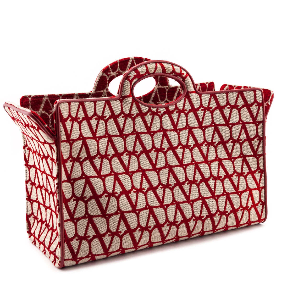 Valentino Beige Red Le Troisieme Toile Iconographe Tote - Love that Bag etc - Preowned Authentic Designer Handbags Preloved Fashions