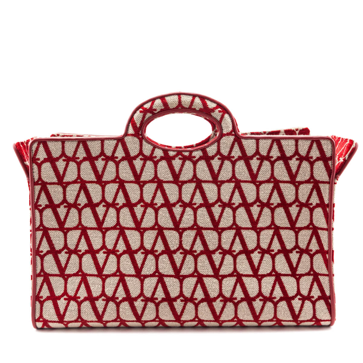 Valentino Beige Red Le Troisieme Toile Iconographe Tote - Love that Bag etc - Preowned Authentic Designer Handbags Preloved Fashions